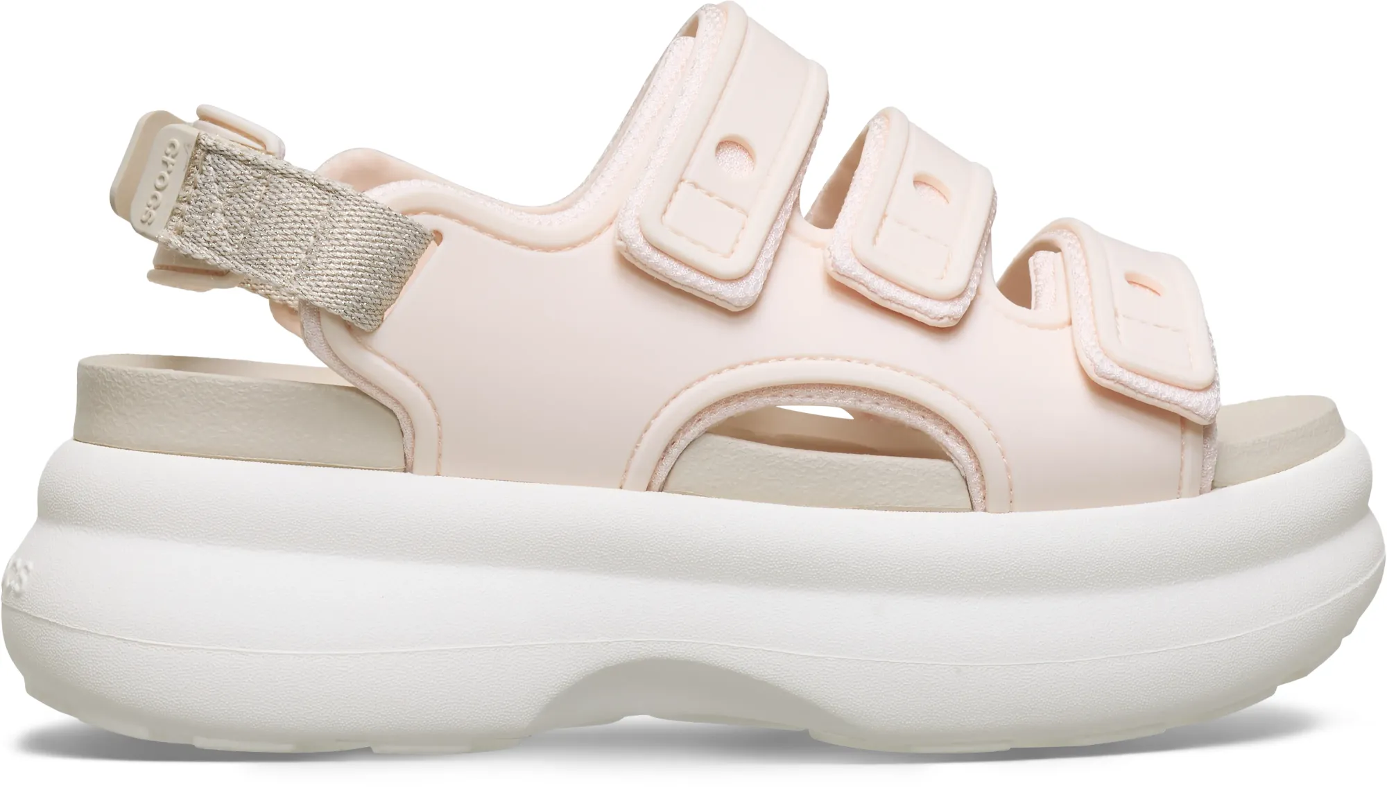 Crocs | Women | Soho Shimmer Sport | Sandals | Peach Ice/Frappé/Chalk | 3