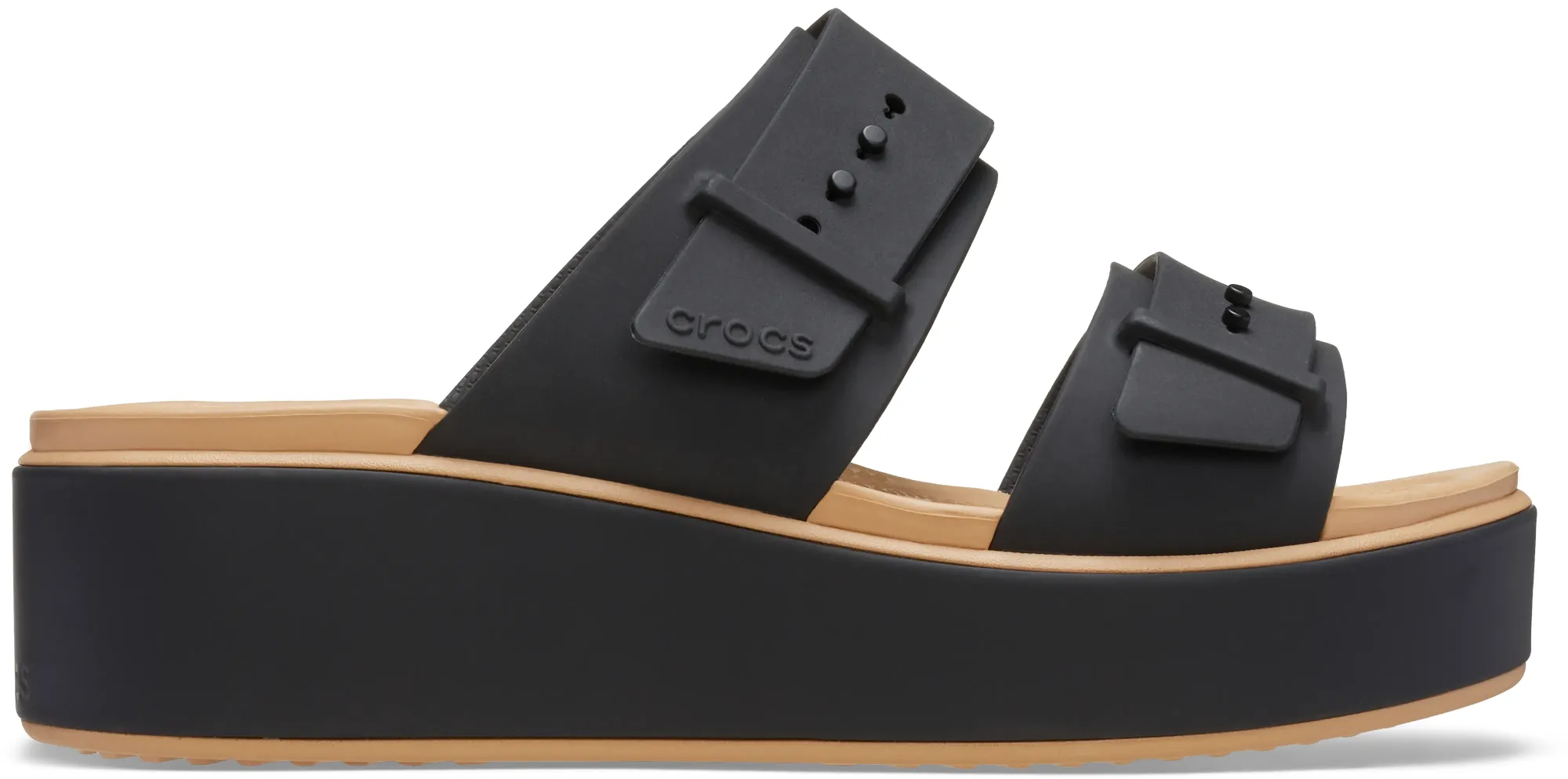 Crocs | Women | Brooklyn Buckle Matte Wrap LW ChkCsh | Sandals | Black/Cashew | 3