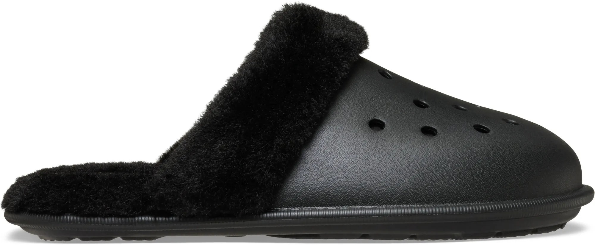 Crocs | Unisex | Classic Fuzz Scuff | Slippers | Black | W3/M2