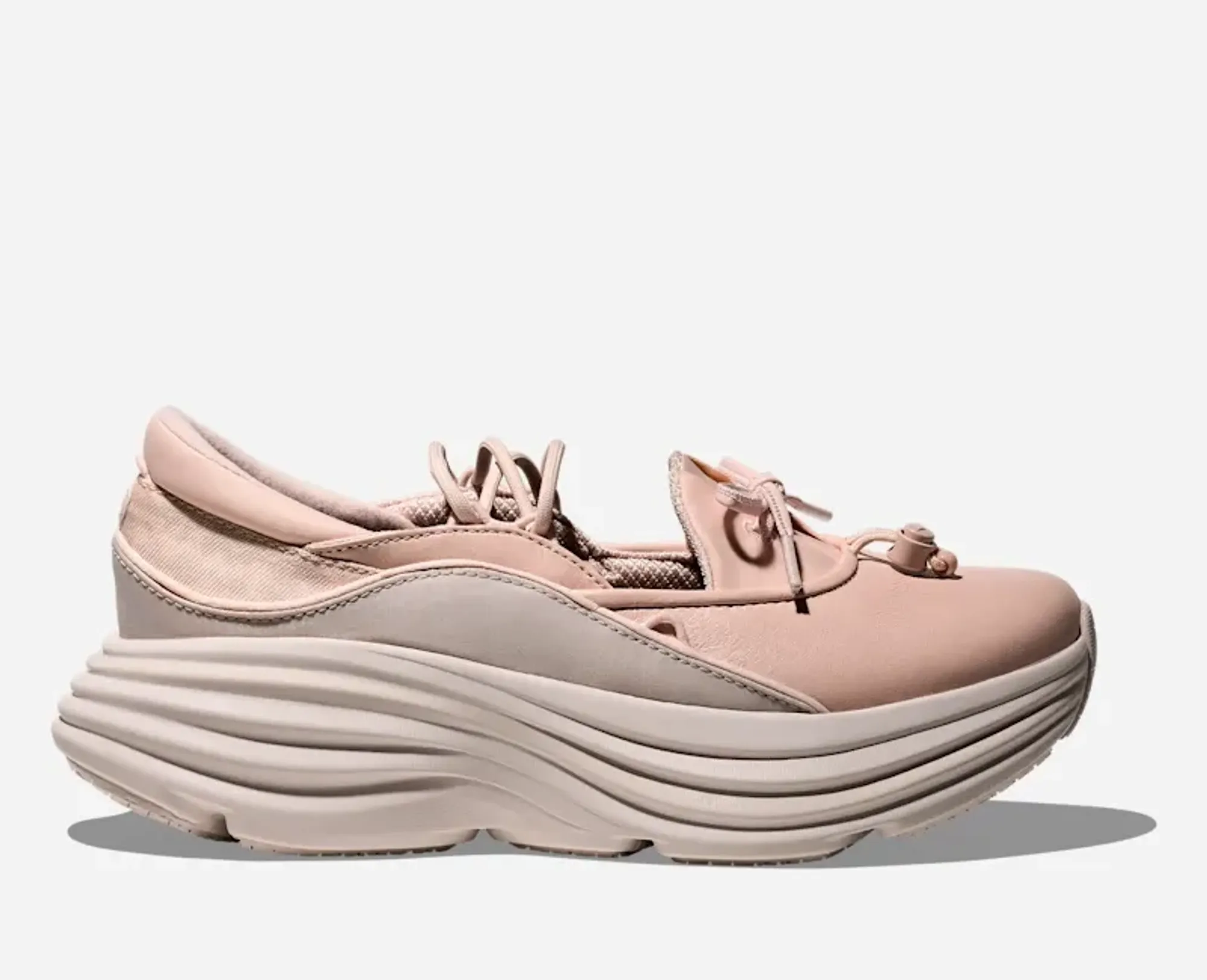 Hoka Bondi Mary Jane Lifestyle Shoes In Beech Wood/Stucco