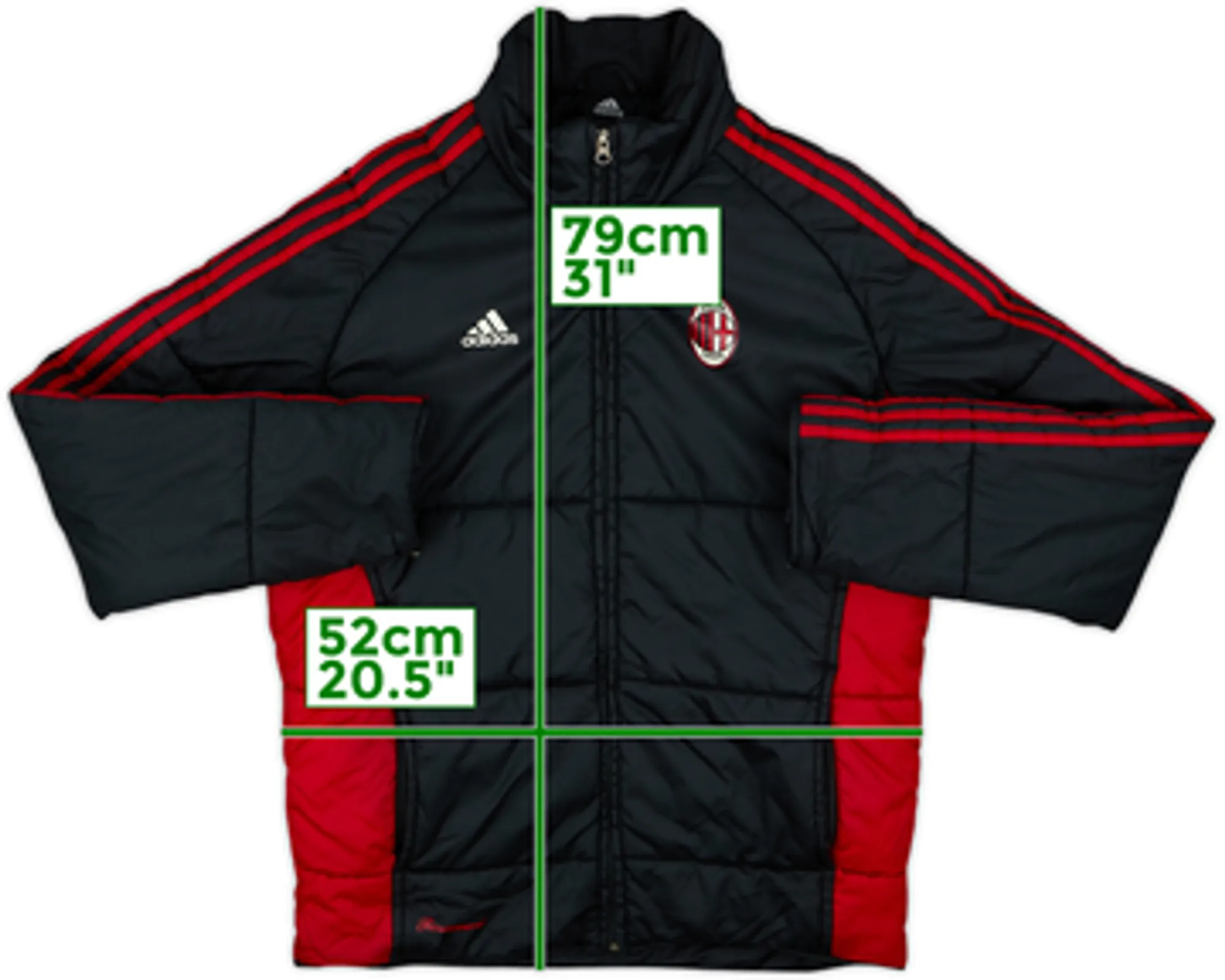 2007-08 AC Milan adidas Padded Bench Coat - 8/10 - (S)