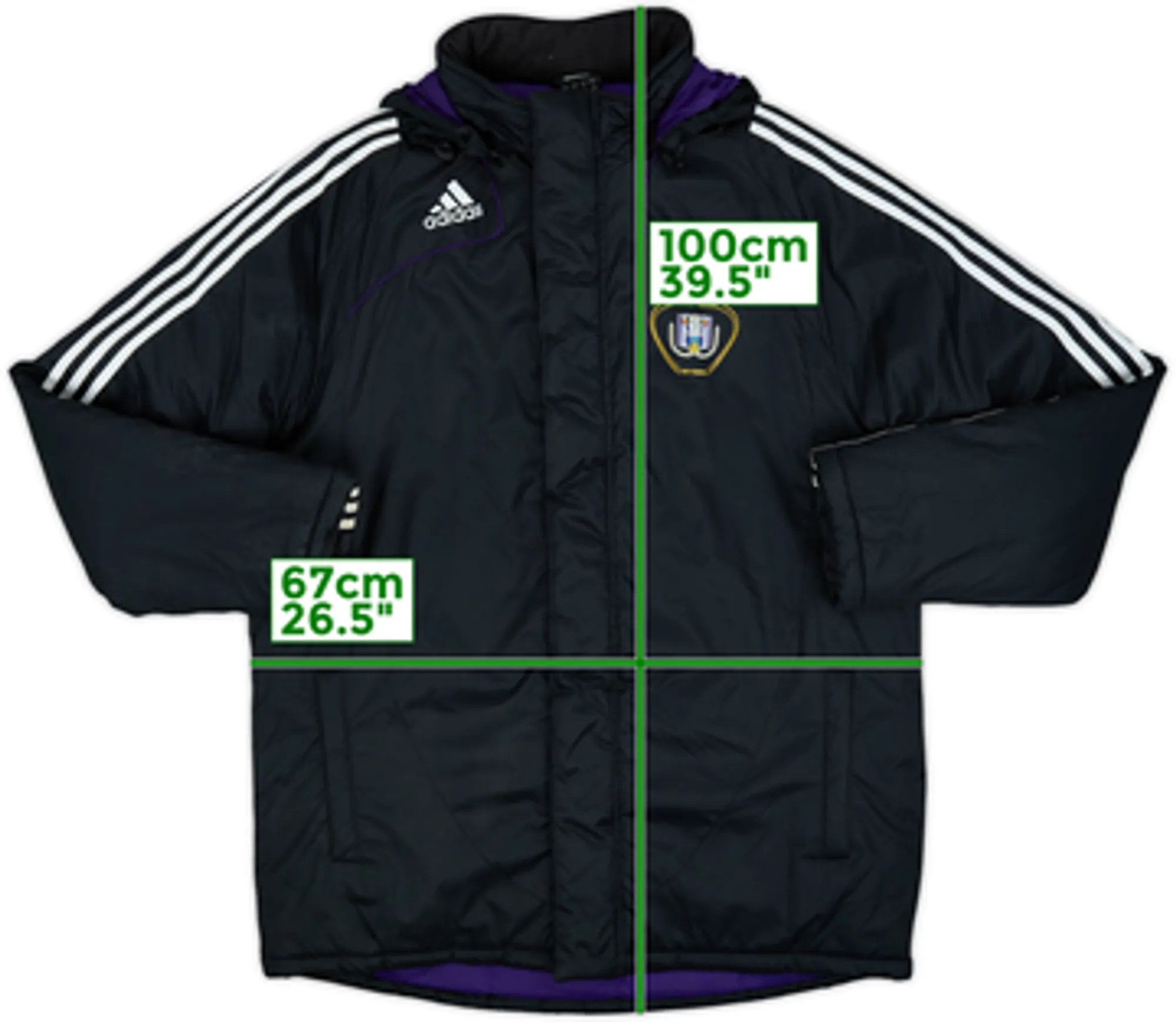 2008-09 Anderlecht adidas Padded Bench Coat - 6/10 - (L/XL)