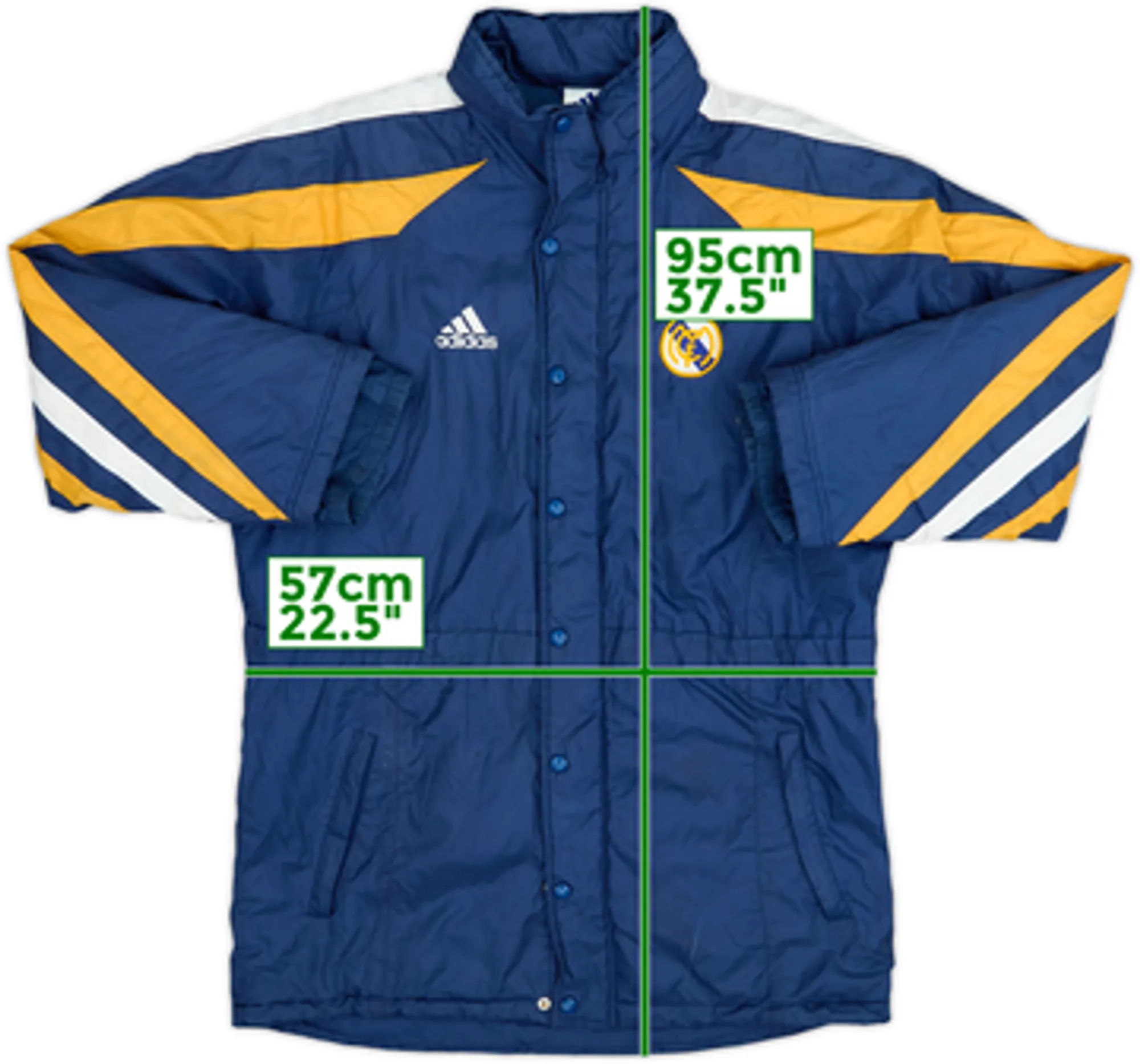 1998-99 Real Madrid adidas Padded Bench Coat - 5/10 - (M)