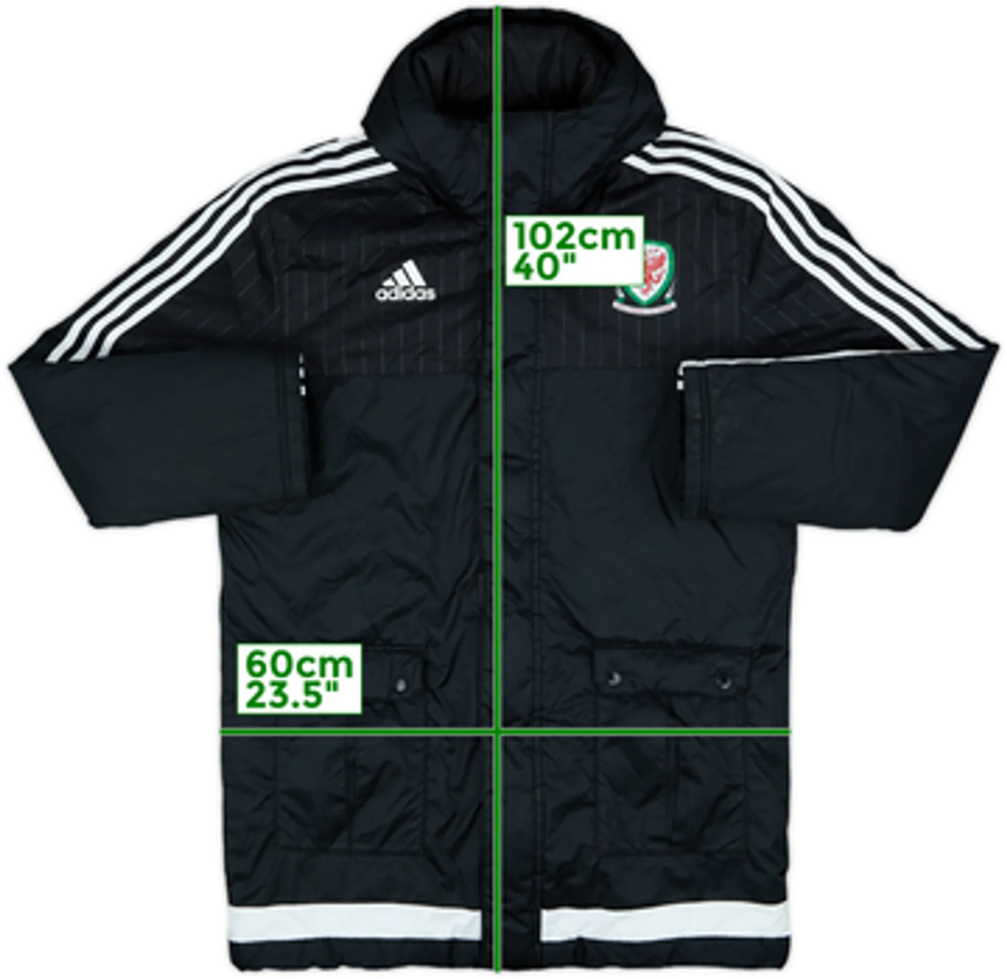 2016-18 Wales adidas Padded Bench Coat - 8/10 - (M)