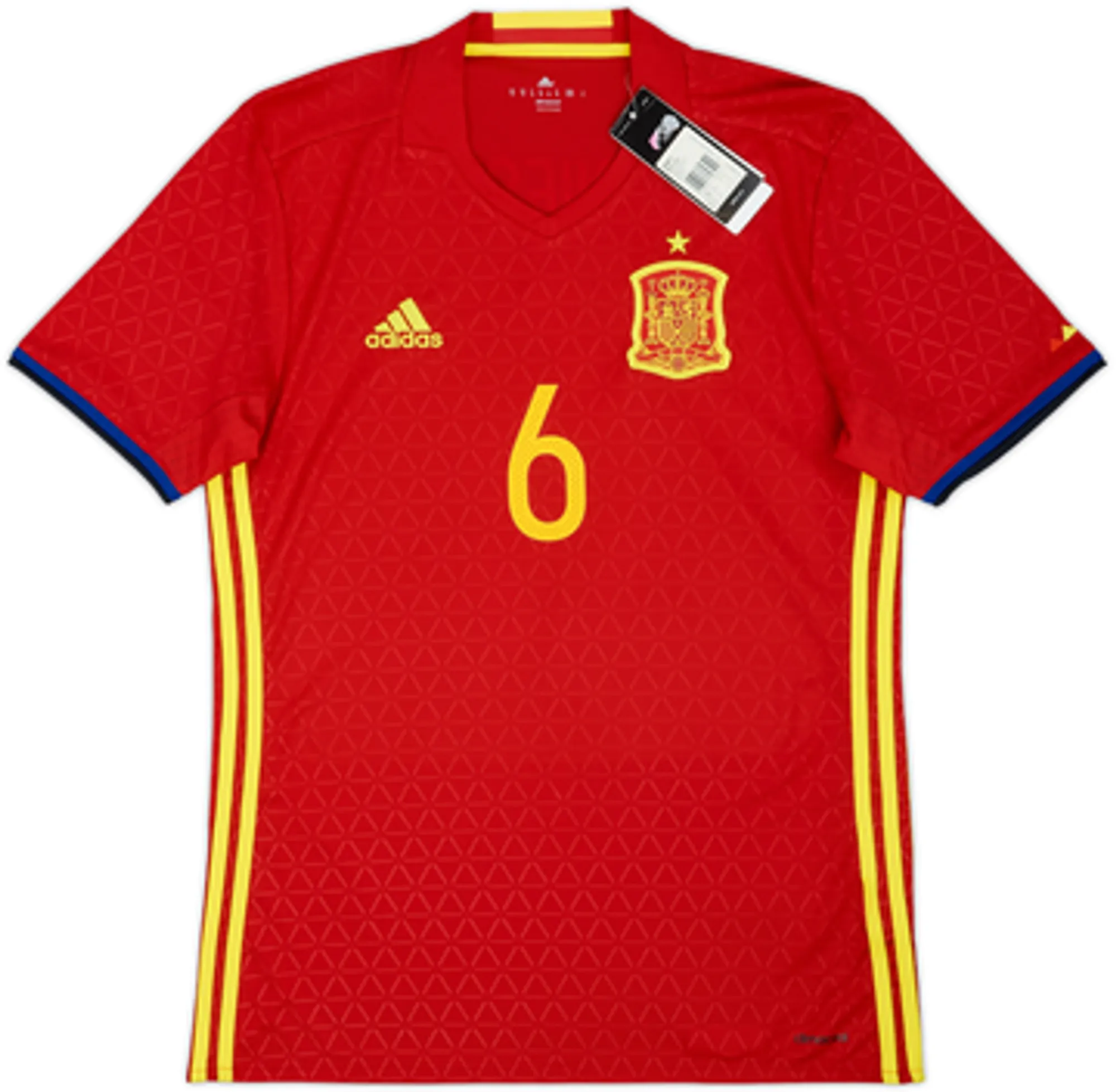 2016-17 Spain Home Shirt A. Iniesta #6 (L)