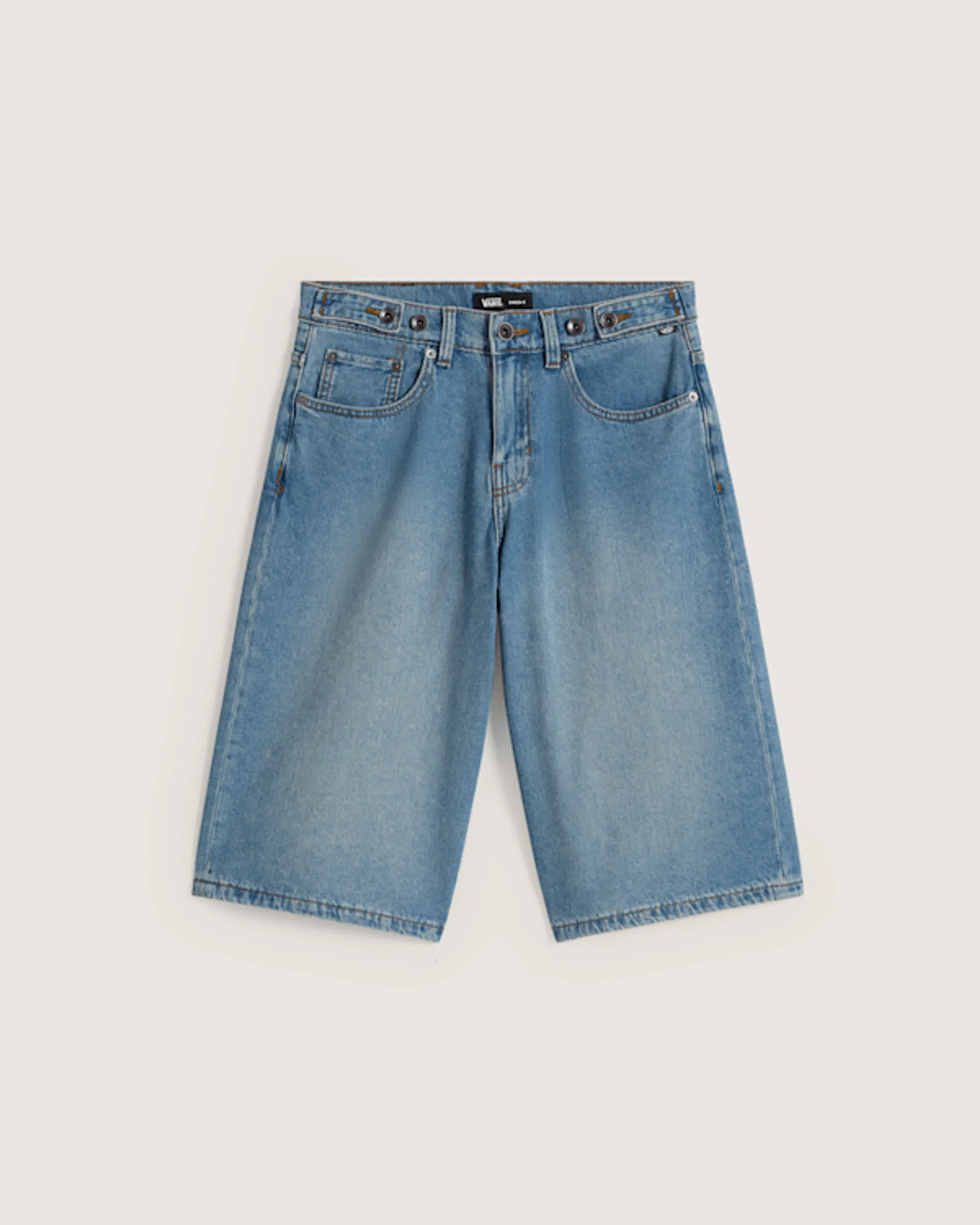 Vans - Cinched Check-5 Baggy Shorts, Woman, Blue