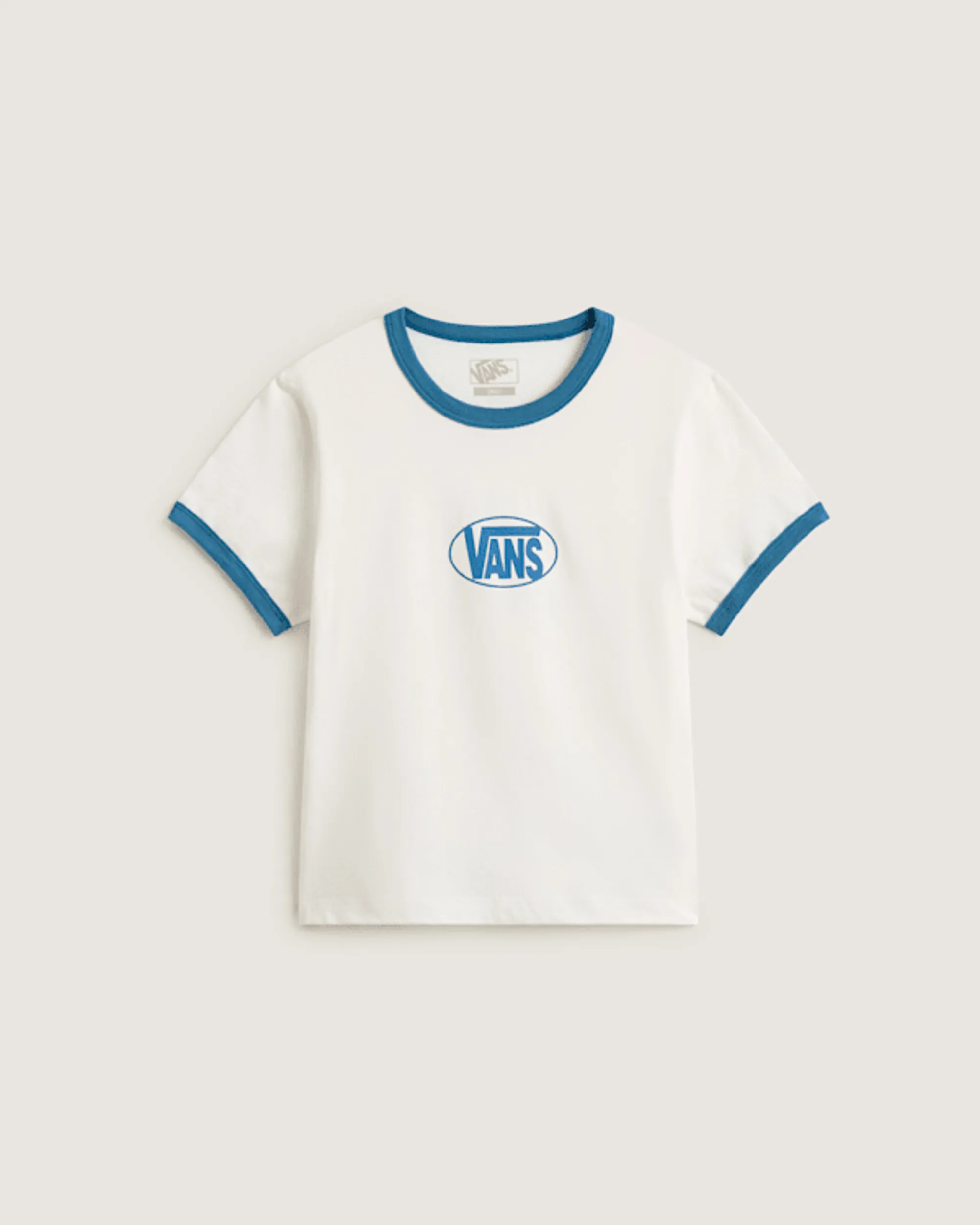 Vans - Circle V Ringer T-Shirt, Woman, White