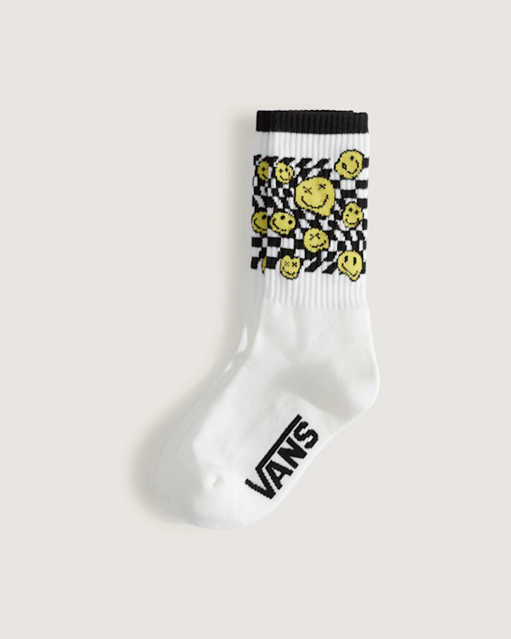 Vans - Kids Ticker Checkerboard Crew Socks, White