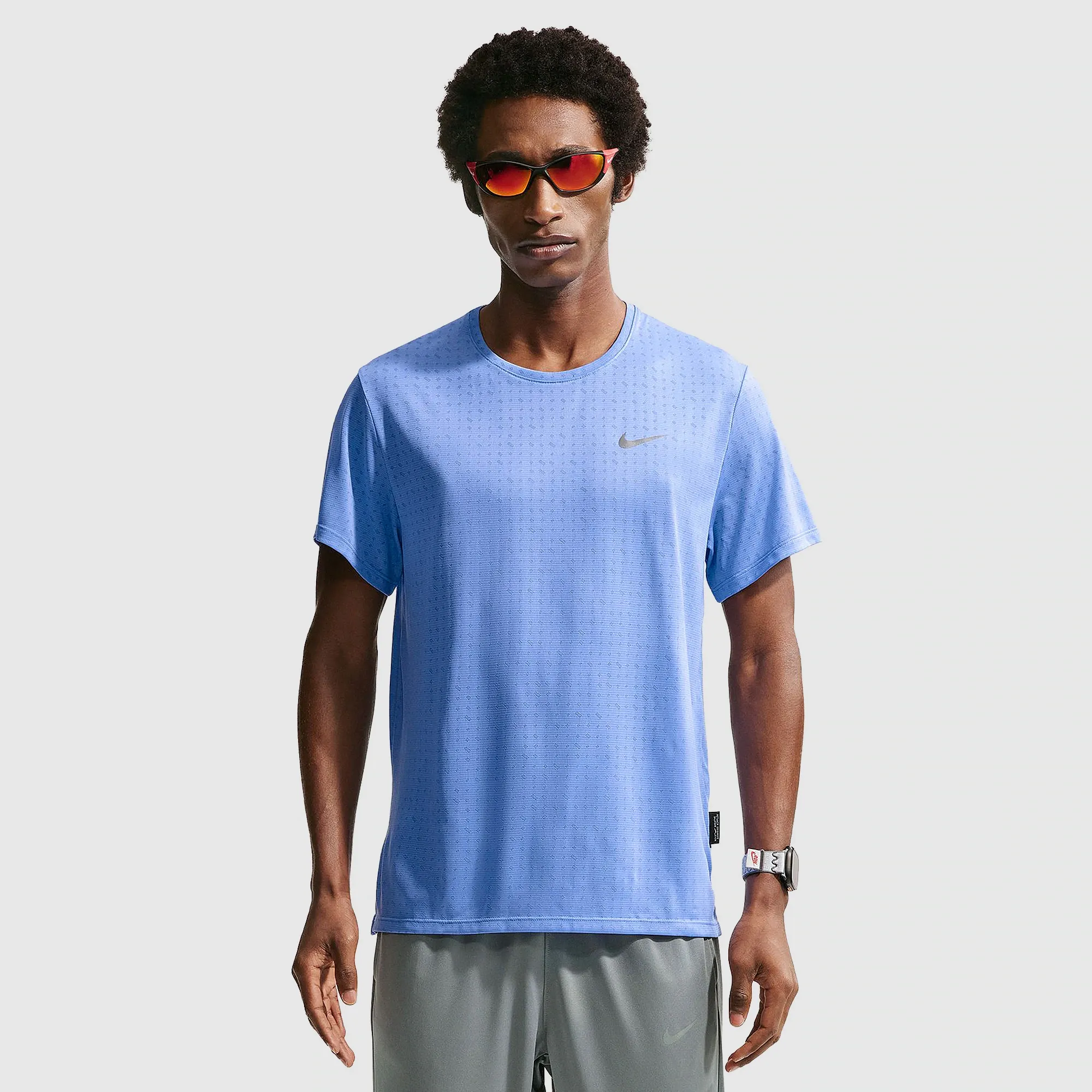 Nike Dri FIT Breathe Miler T Shirt Royal Pulse Reflective Silv