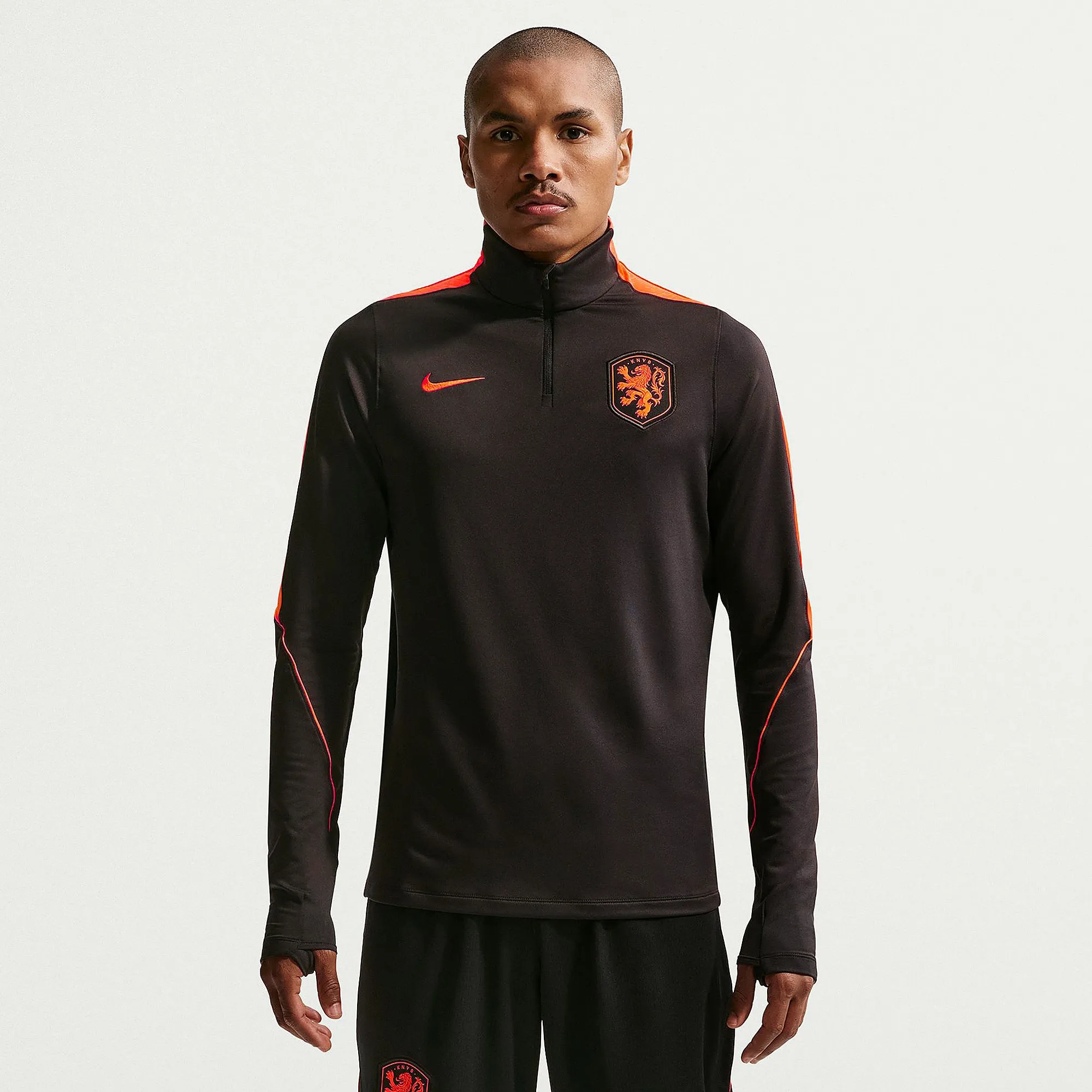 Nike Netherlands 2026 Dri FIT Strike Drill Top Black Hyper Crimson Hyper Crimson