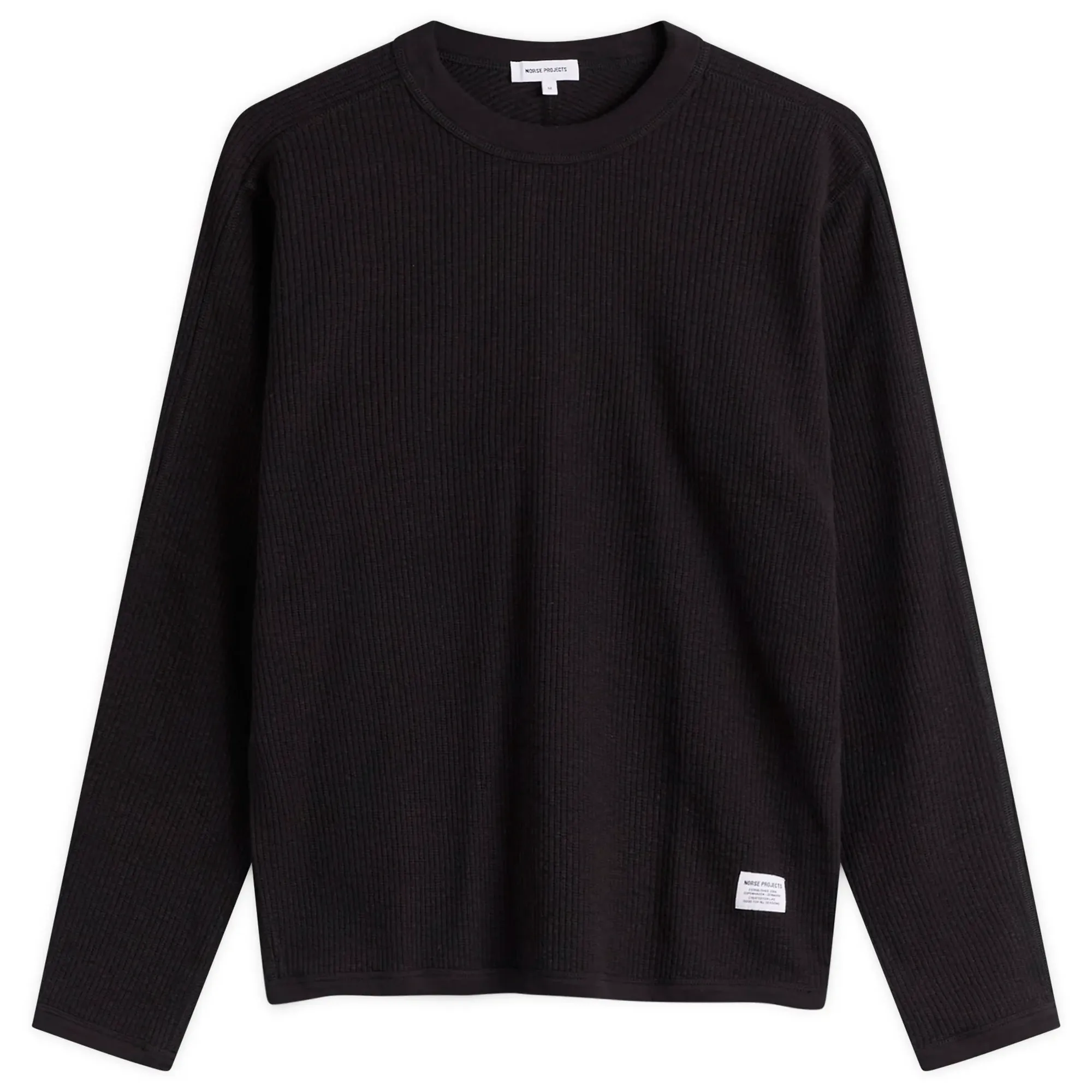 Norse Projects Men's Stevns Military Rib Long Sleeve T-Shirt Black