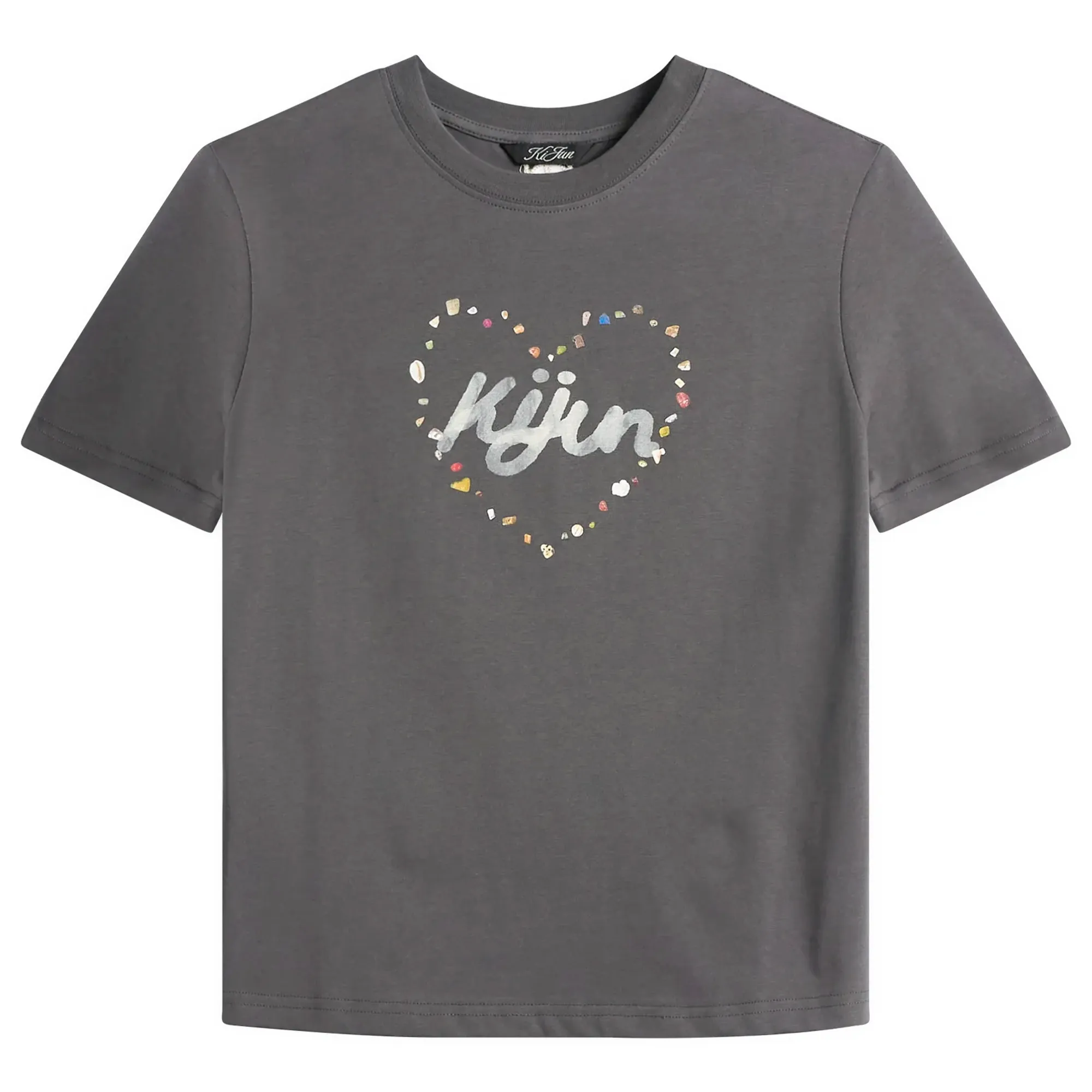 Kijun Women's Pebble Heart T-Shirt Charcoal