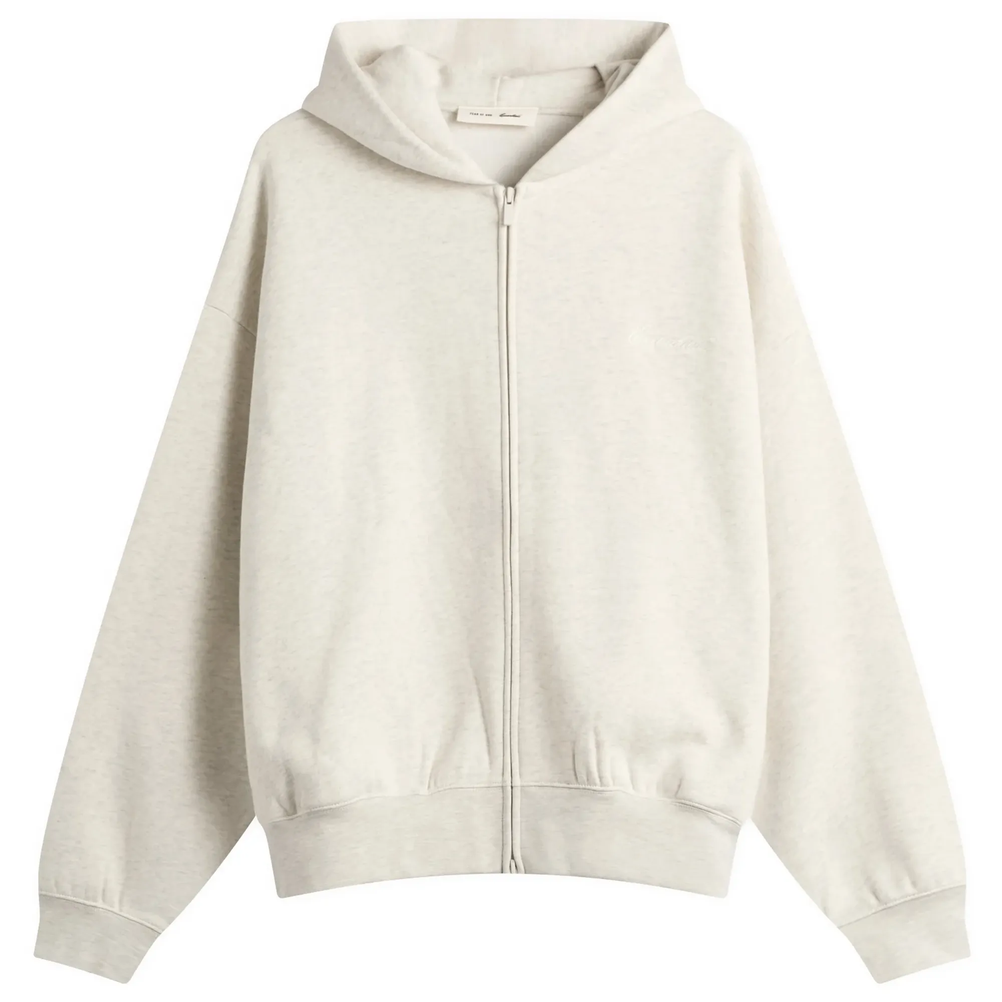 Fear of God ESSENTIALS Men's Signature Classic Zip Hoodie Oatmeal Heather
