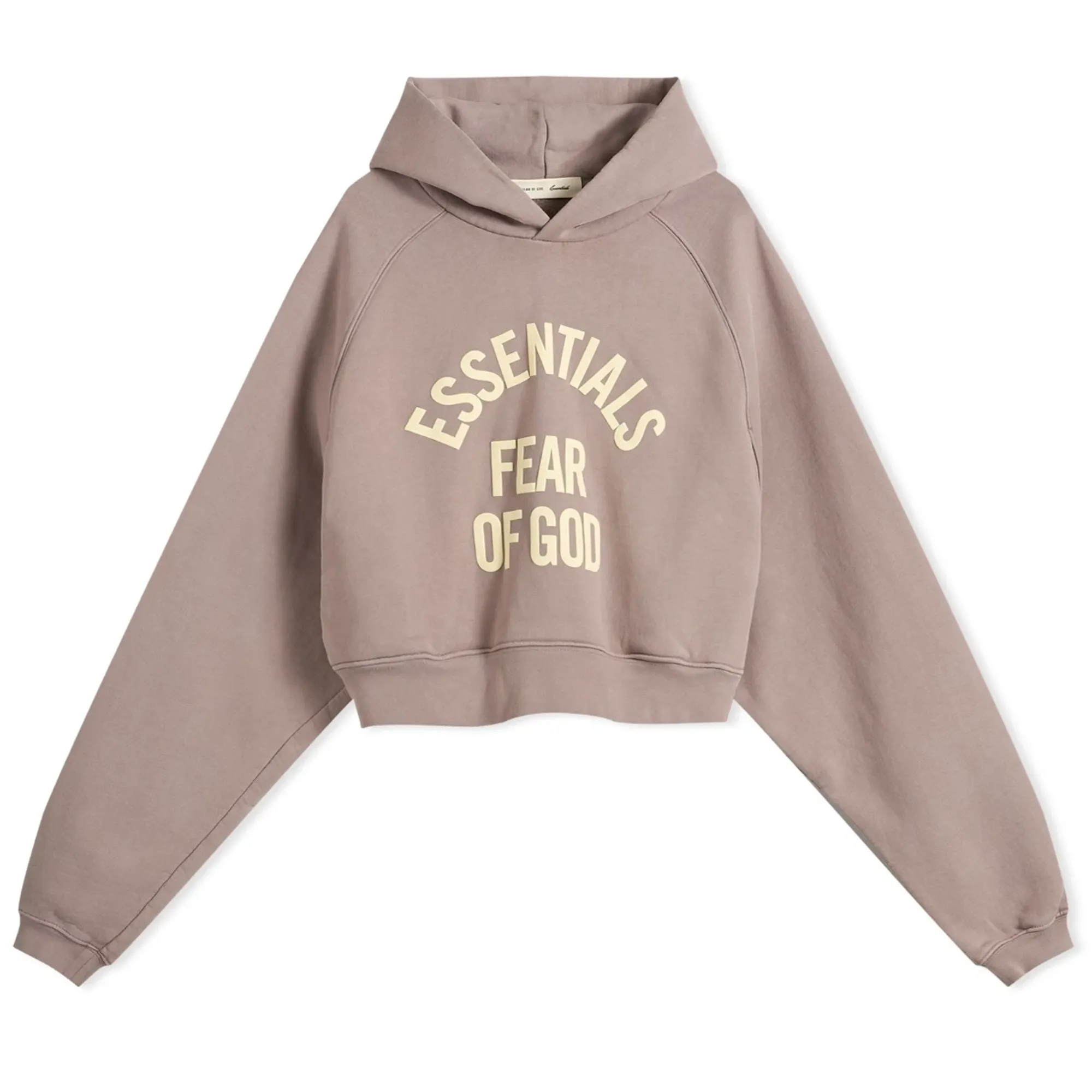 Fear of God ESSENTIALS Women's Campus 90'S Crop Raglan Hoodie Faded Mauve