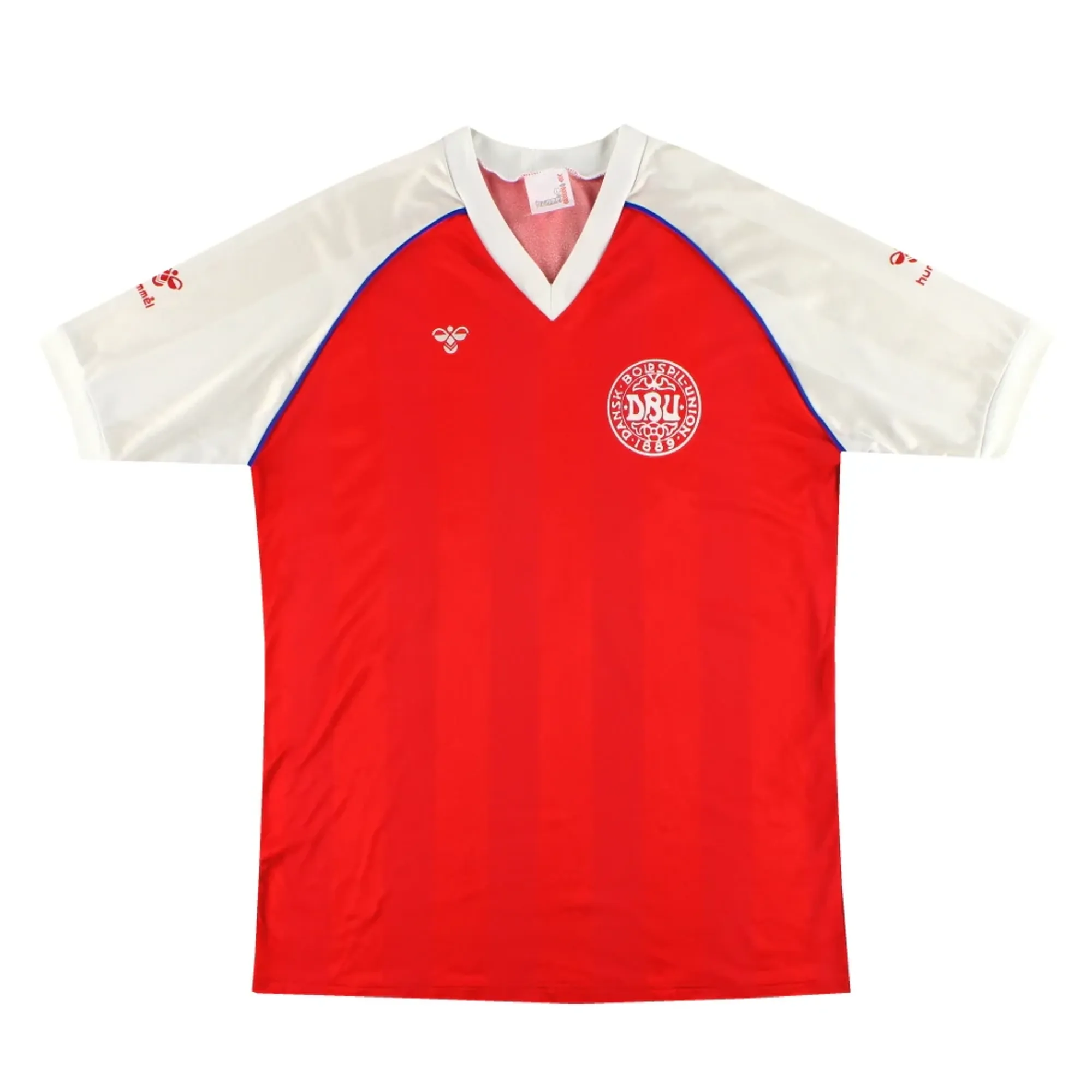 1984-86 Denmark Hummel Home Shirt L - Denmark / Very good 