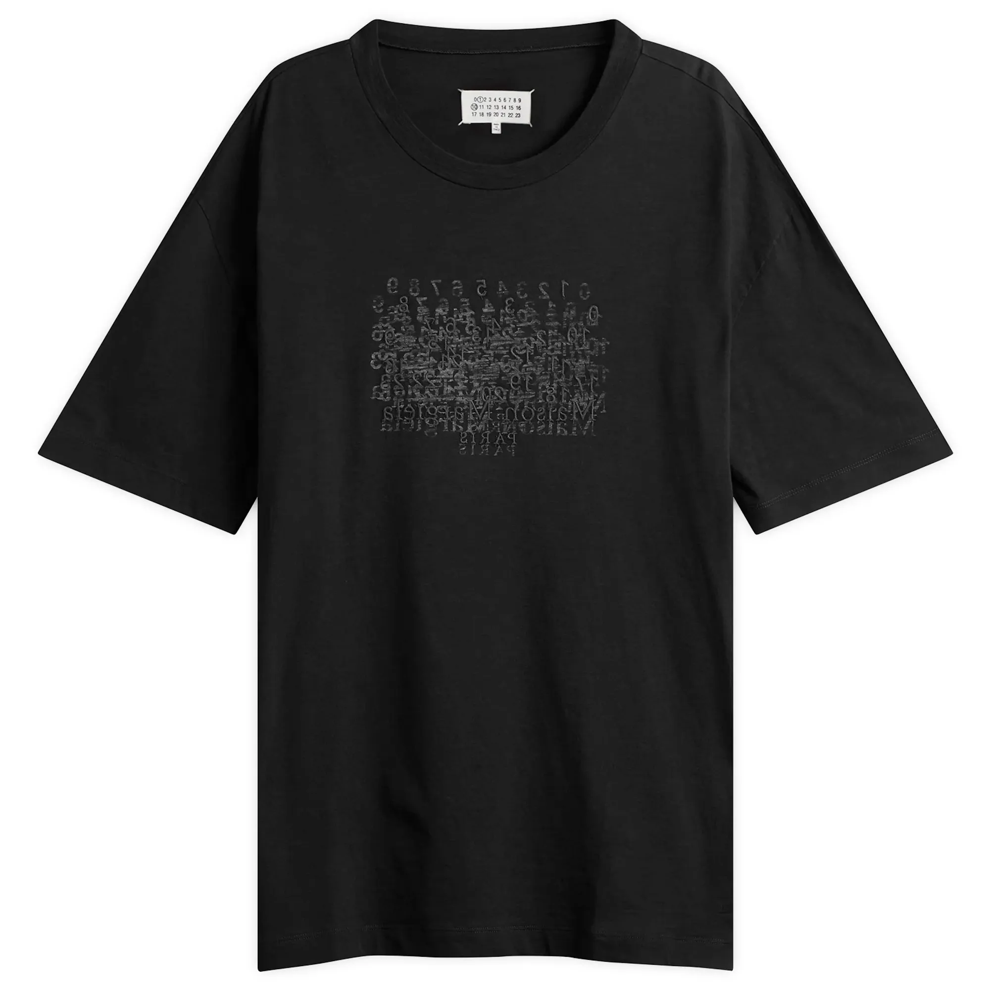 Maison Margiela Men's Numbers T-Shirt Washed Black