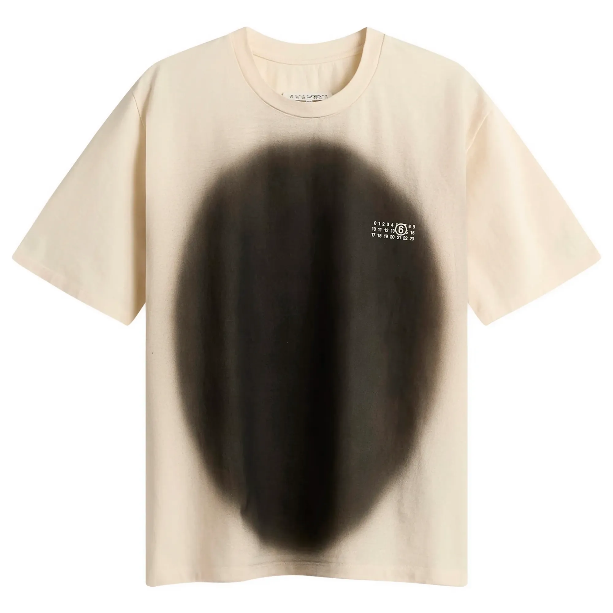 MM6 Maison Margiela Men's Large Spray Graphic T-Shirt Cream