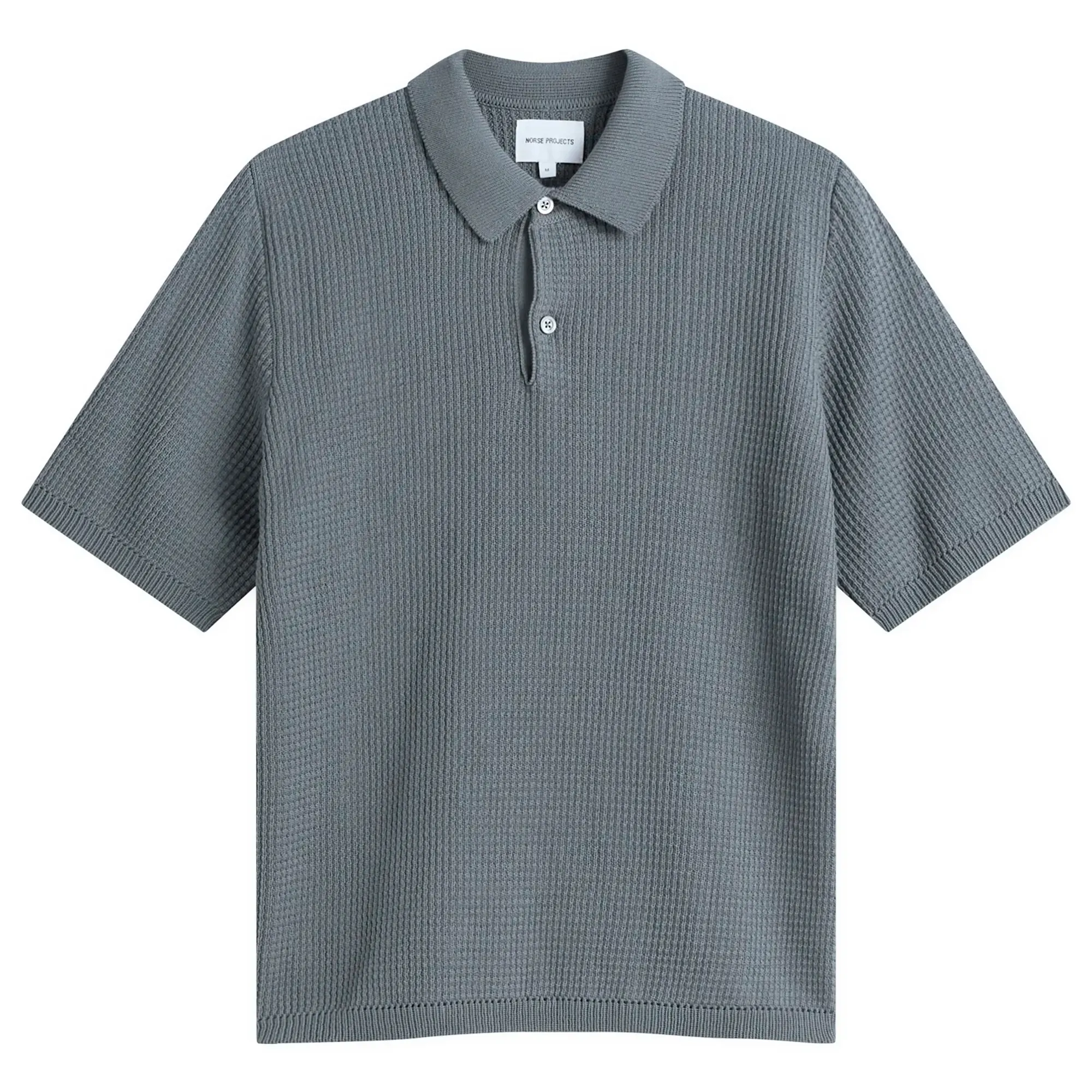 Norse Projects Men's Anholt Cotton Crepe Polo Greyish Blue