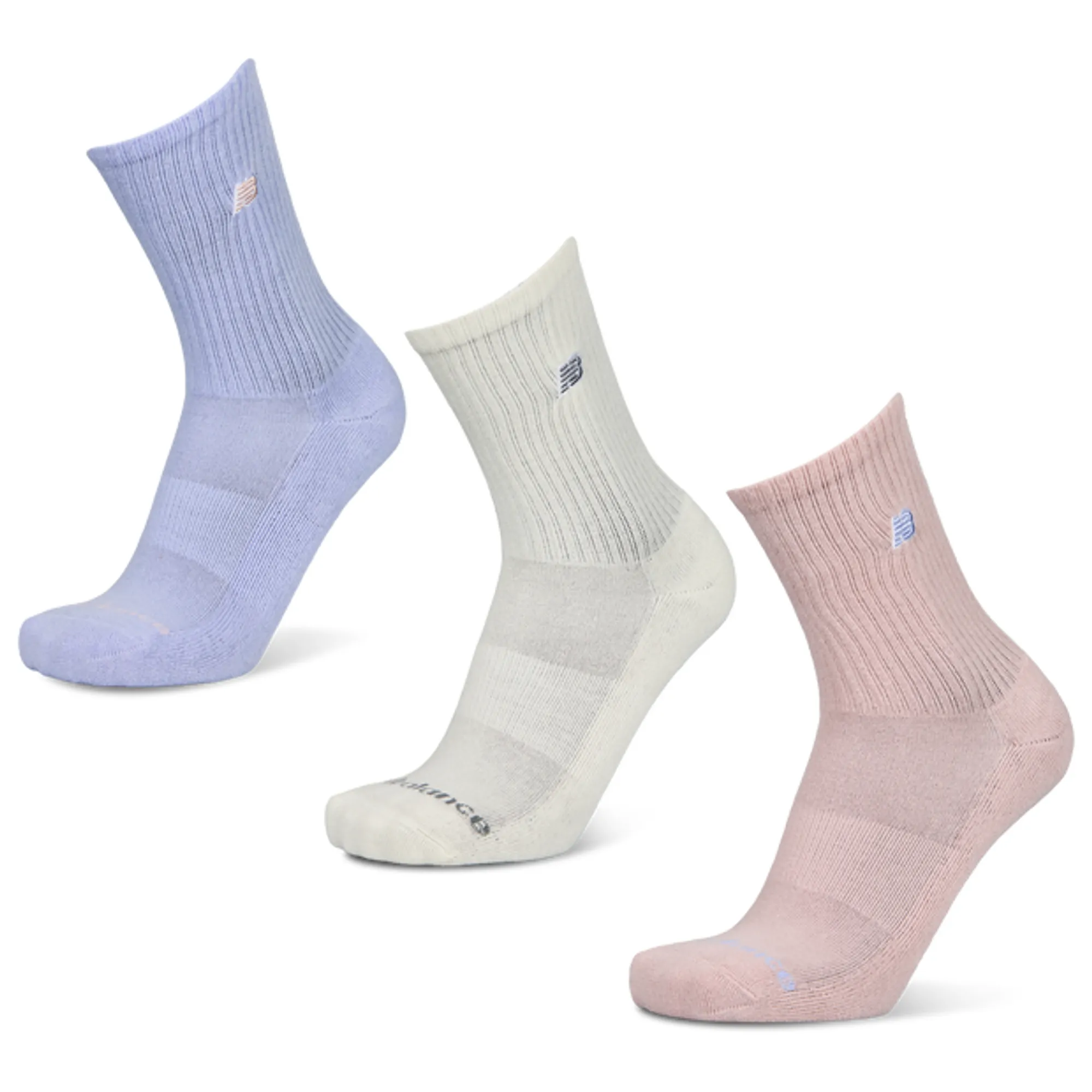 New Balance Midcalf 3 Pack Unisex Socks - White