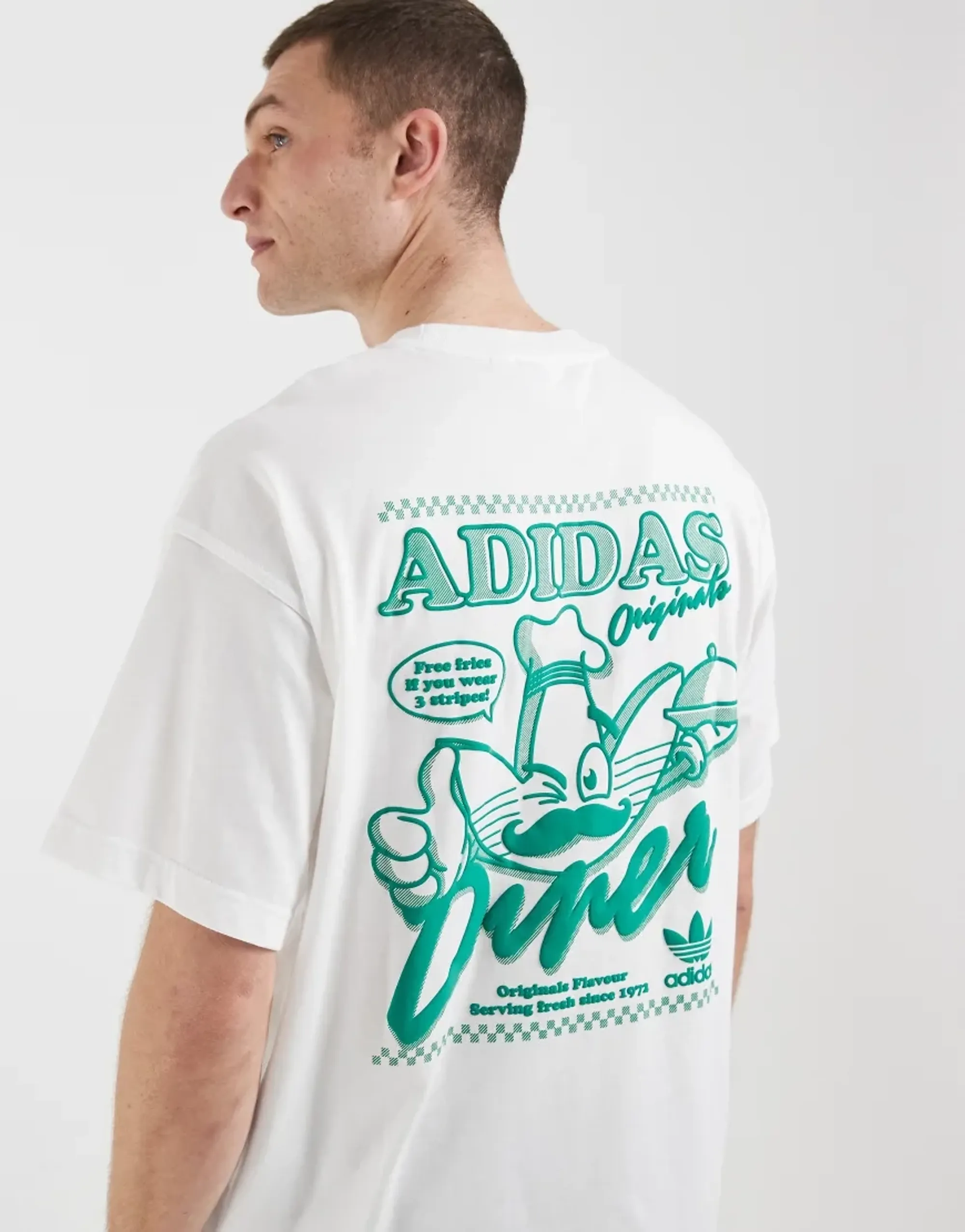 Adidas Originals Diner Graphic T-Shirt In White