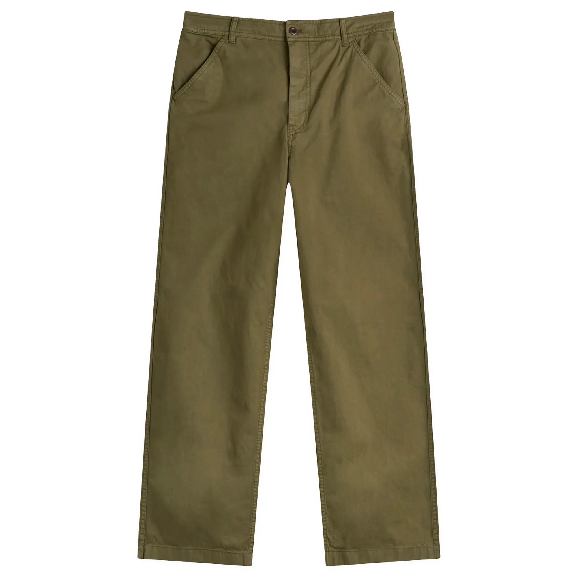 Norse Projects Men's Kvitfjell Relaxed Cotton Twill Pants Olive Night
