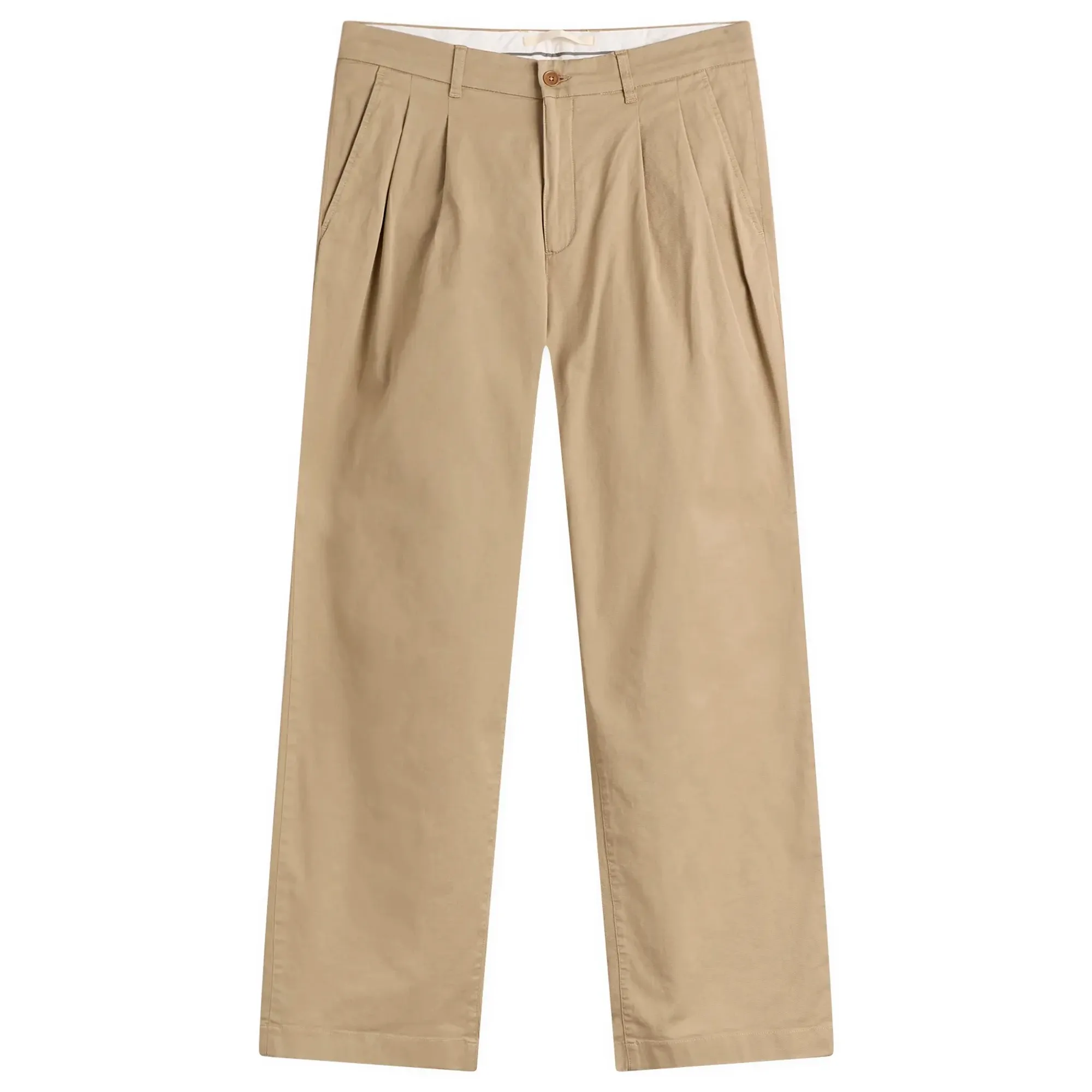 Norse Projects Men's Hestur Relaxed Twill Pleated Trousers Light Khaki