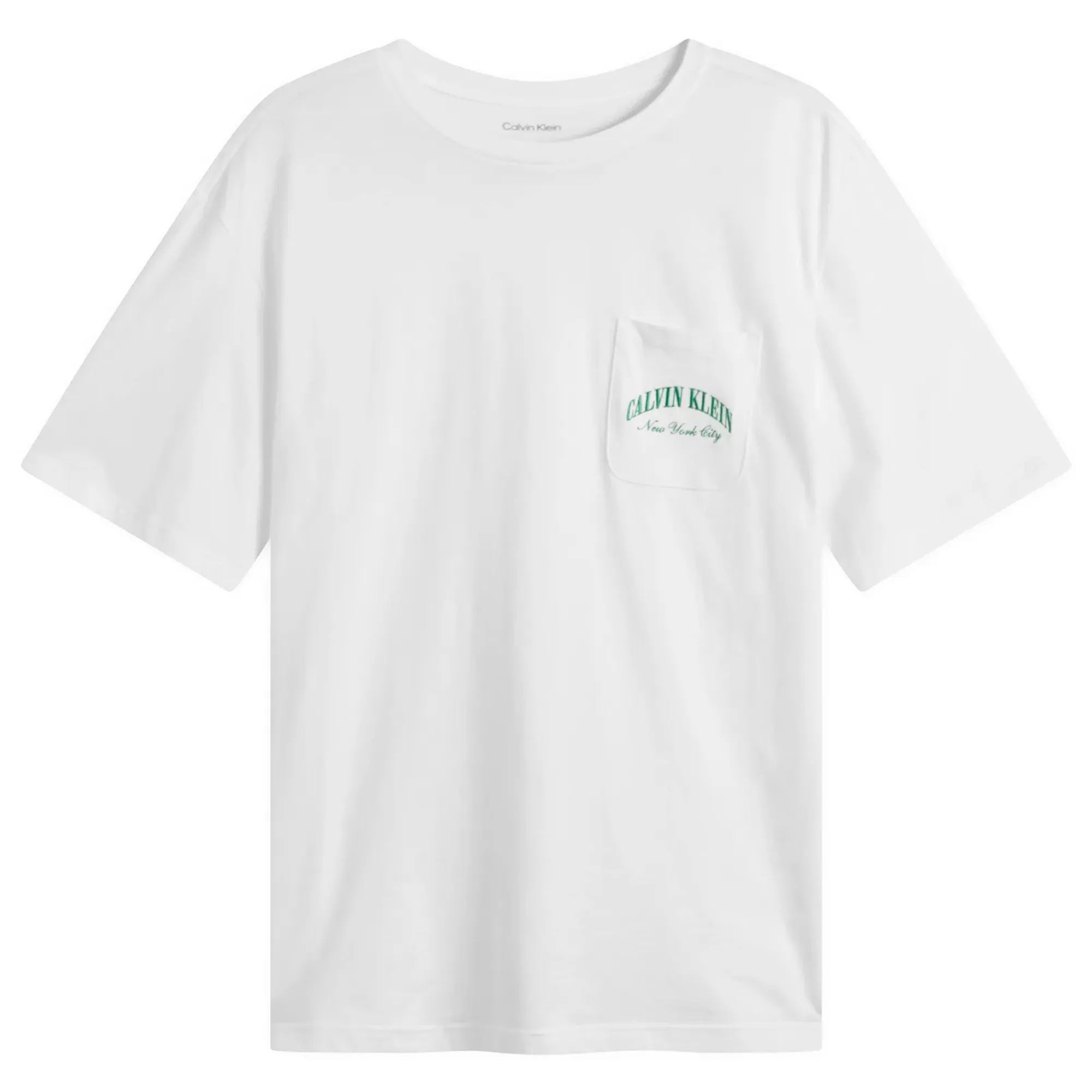 Calvin Klein Men's Heritage Crest Cotton Poplin T-Shirt White