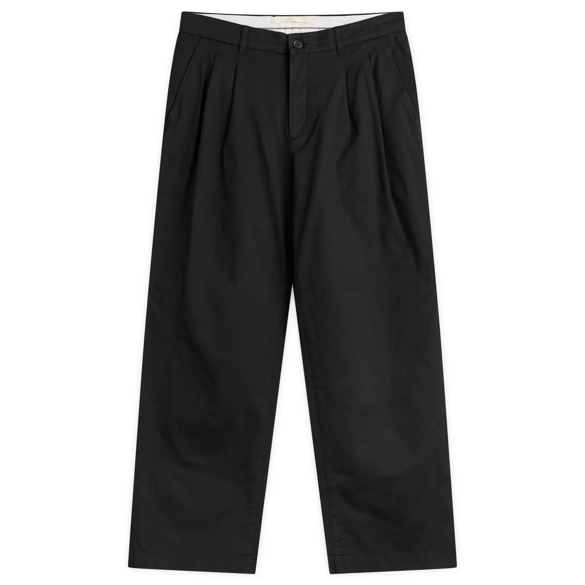 Norse Projects Men's Hestur Relaxed Twill Pleated Trousers Black
