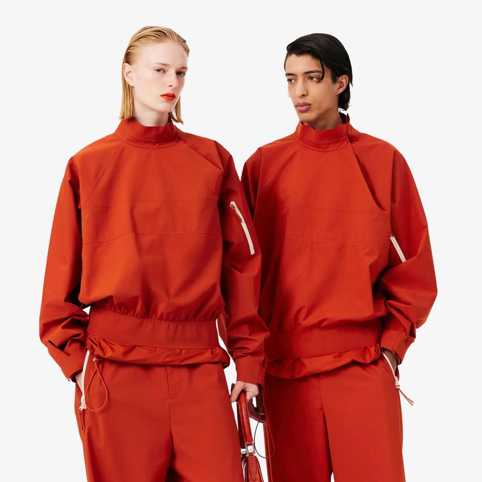 Lacoste Runway Technical Taffeta Popover Jacket - Orange