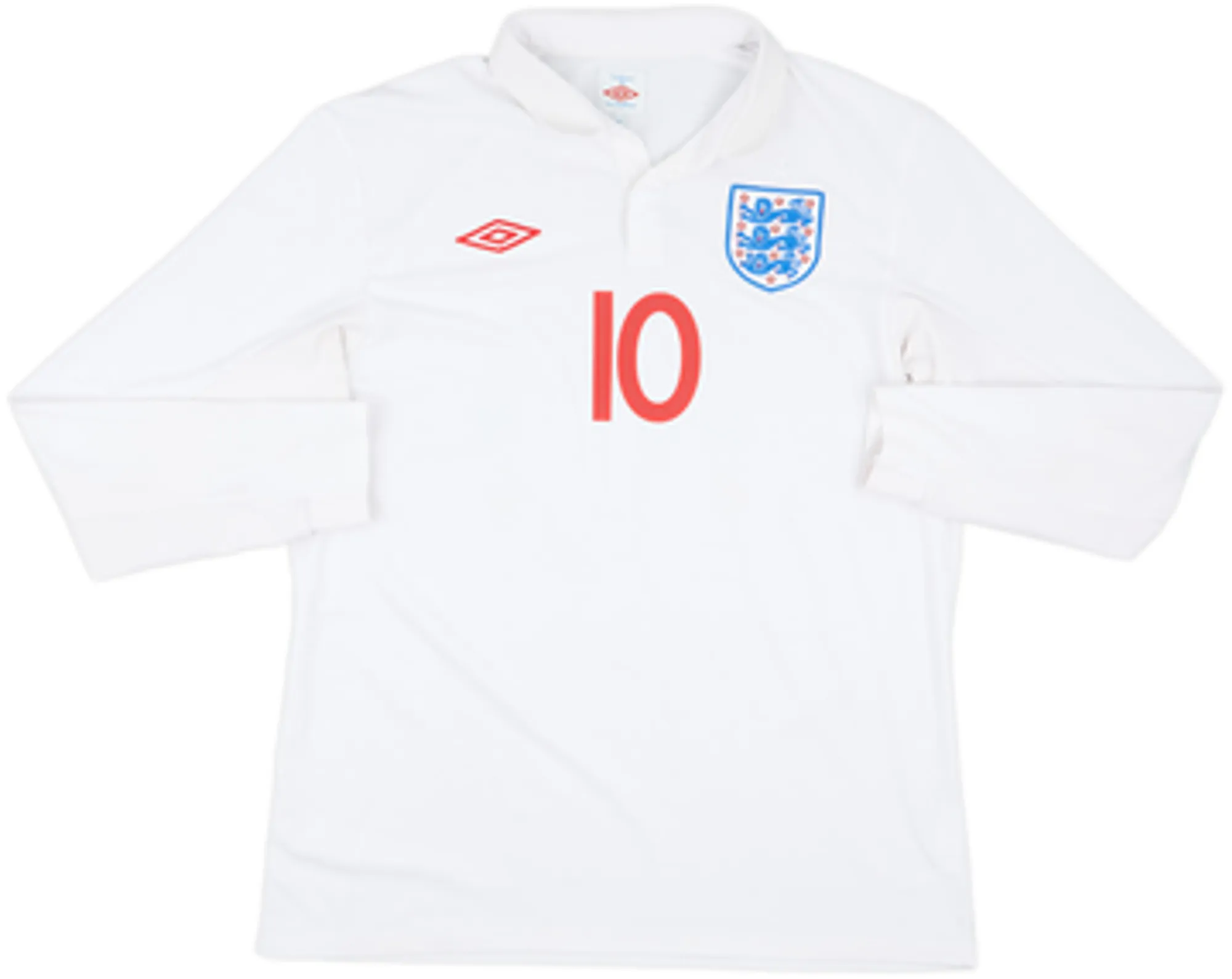 2009-10 England Home L/S Shirt Rooney #10EL