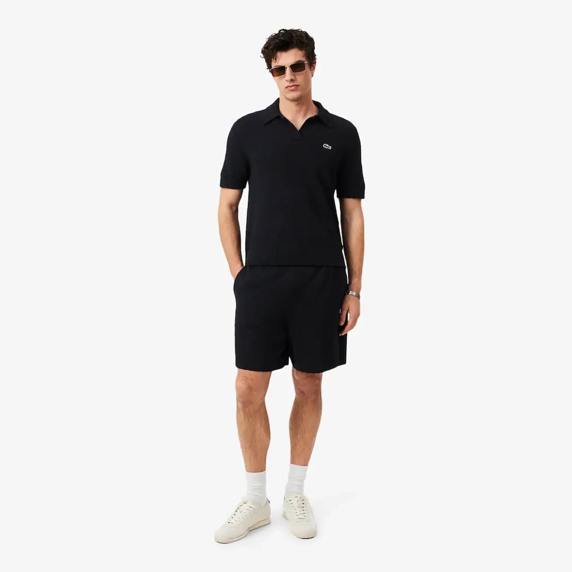 Lacoste Bouclé Knit Shorts - Black