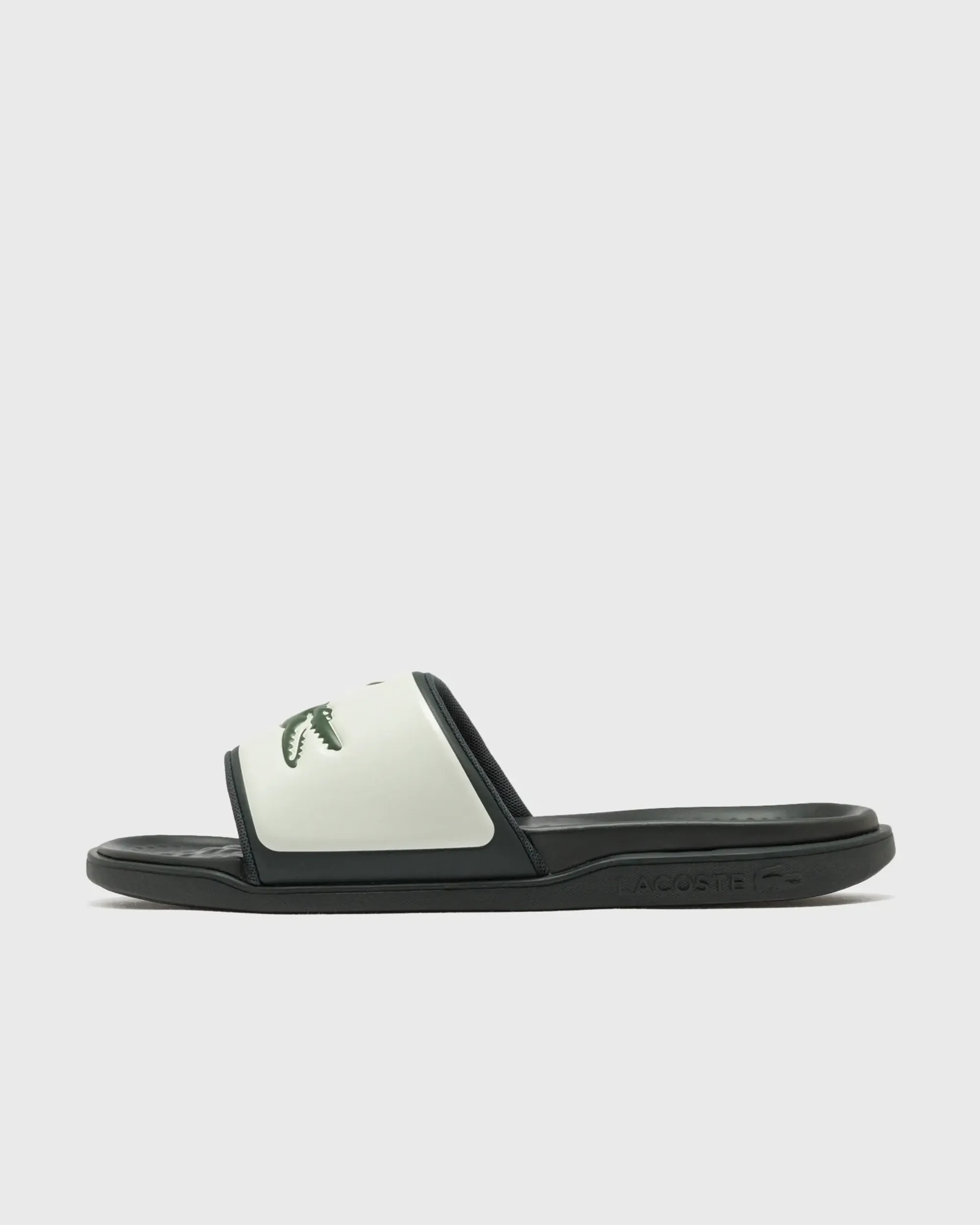 Lacoste Men's Serve Slide Dual - Off White & Dark Green