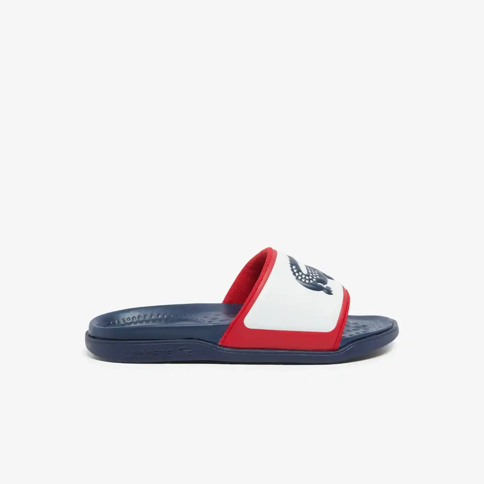 Lacoste Men's Serve Slide Dual - White, Navy & Red