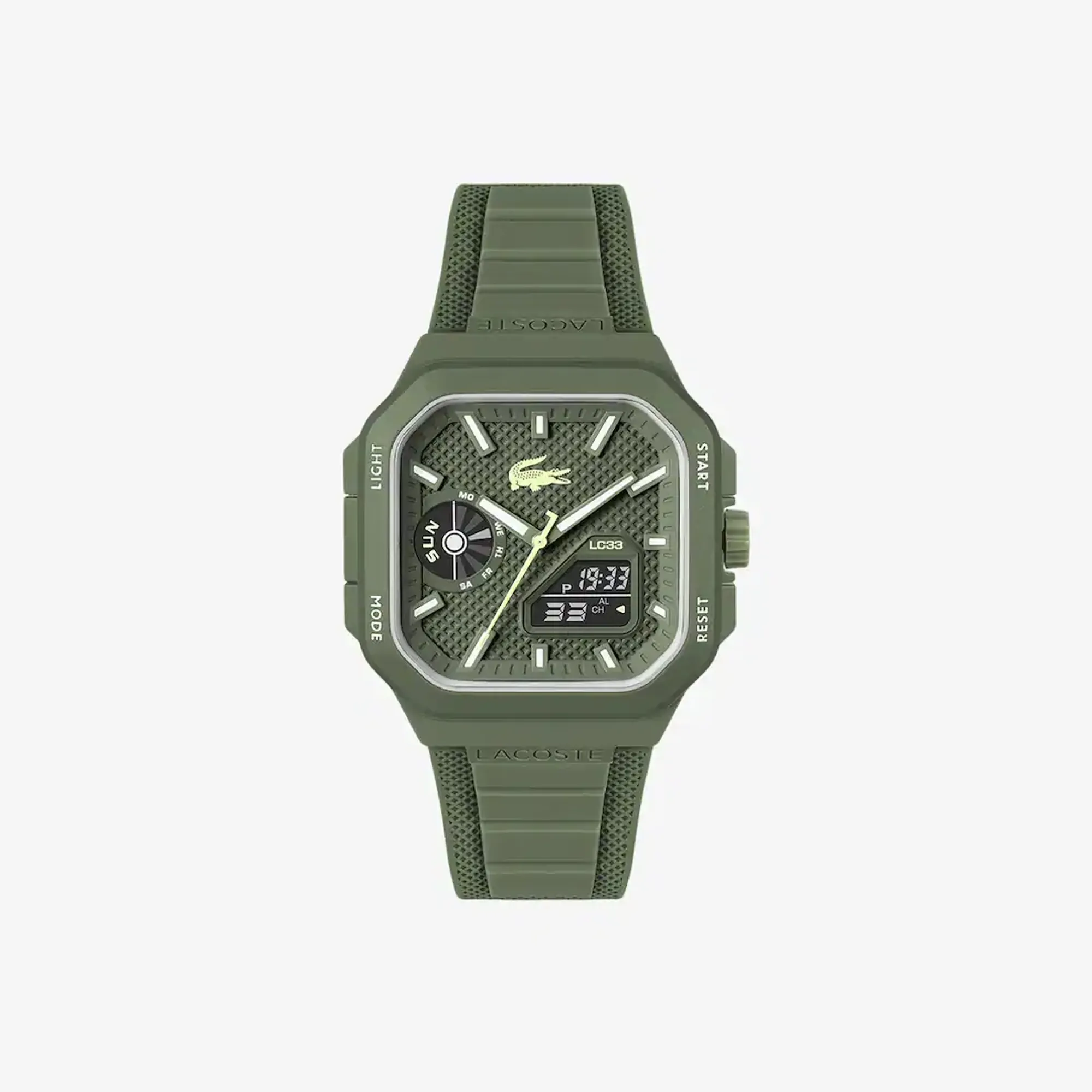 Lacoste LC33 Analog and Digital Square Silicone Watch - Colour