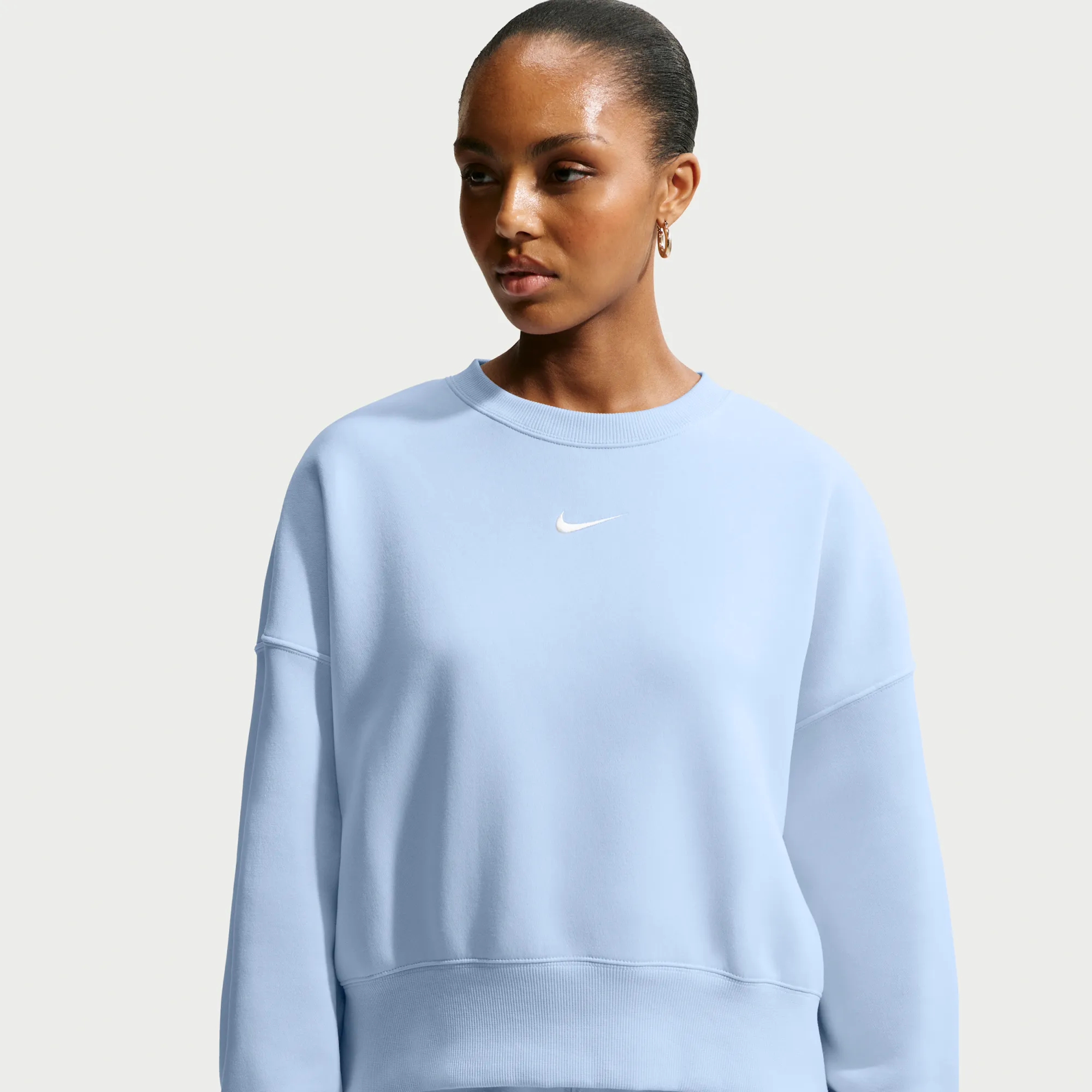 Nike Phoenix Fleece Women's Over-Oversized Crew-Neck Sweatshirt - Blue - Cotton/Polyester