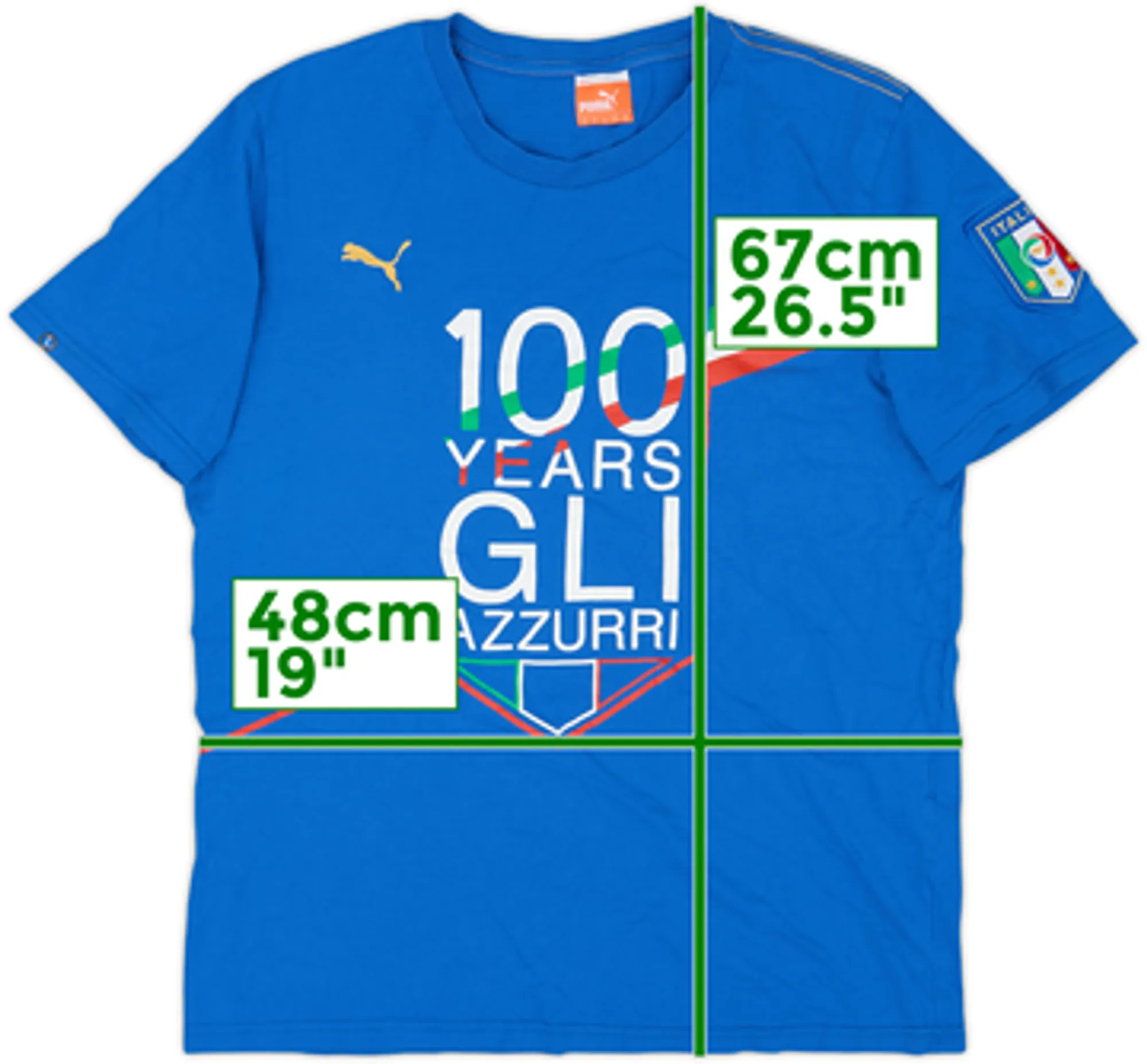 2010 Italy Puma Centenary Cotton Tee - 7/10 - (M)