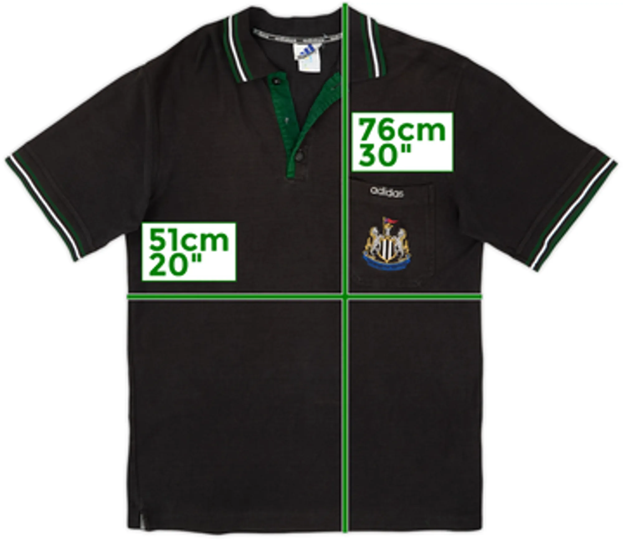 1996-97 Newcastle adidas Polo Shirt - 5/10 - (M)