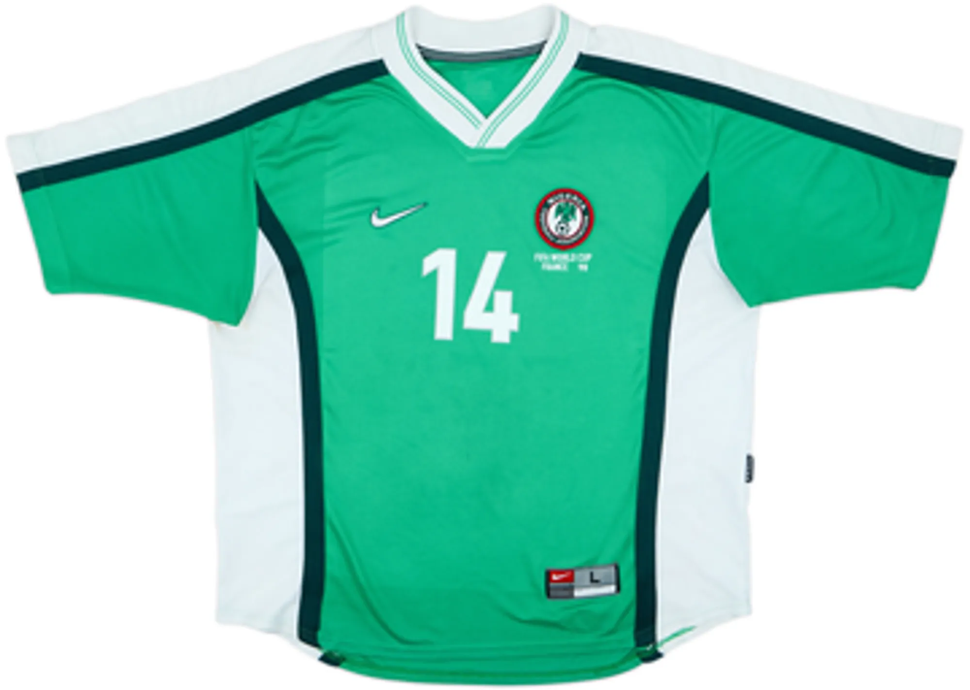 1998-00 Nigeria Home Shirt Amokachi #14 - 5/10 - (L)