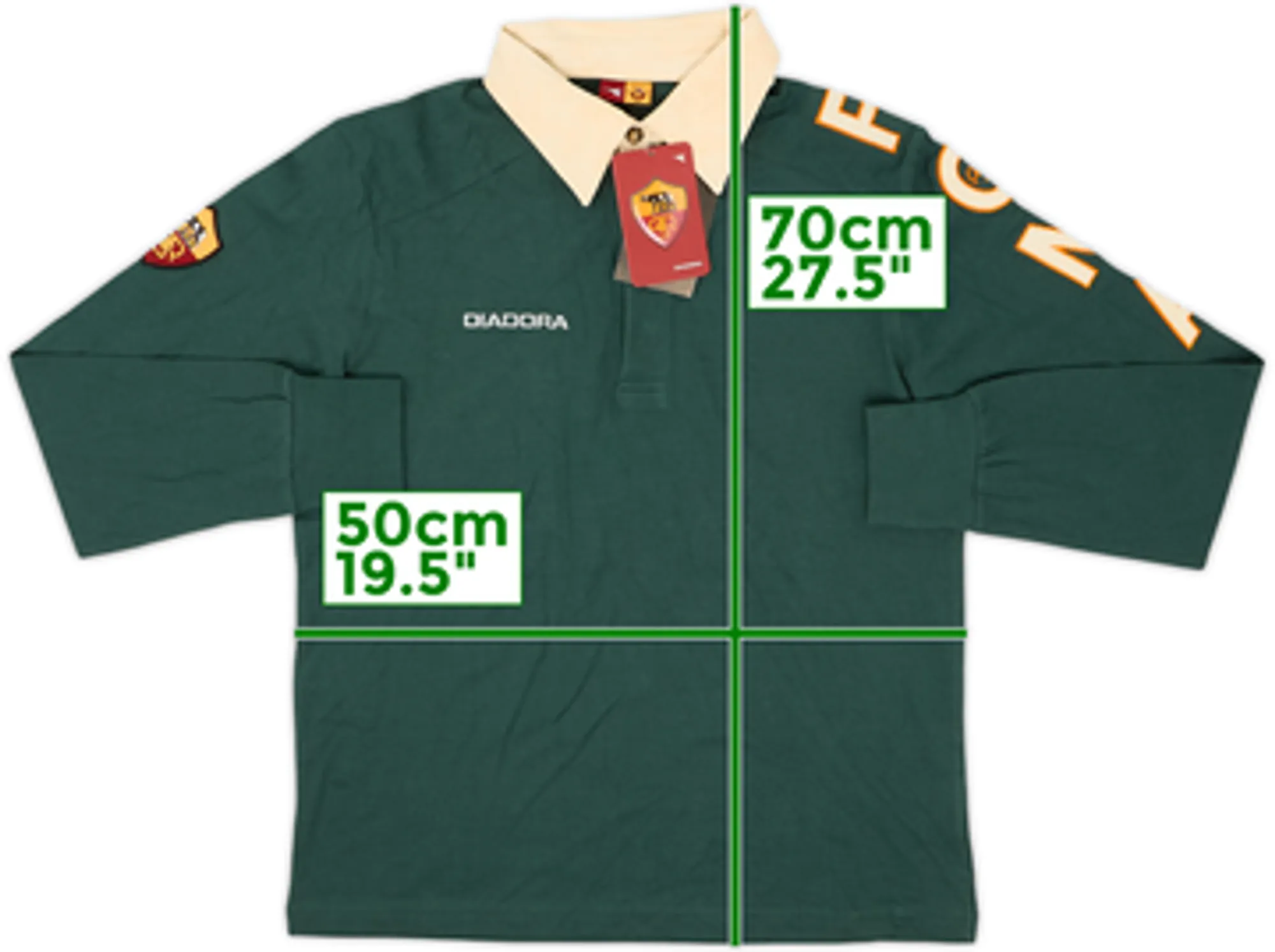 2004-05 Roma Diadora Polo L/S Shirt (M)
