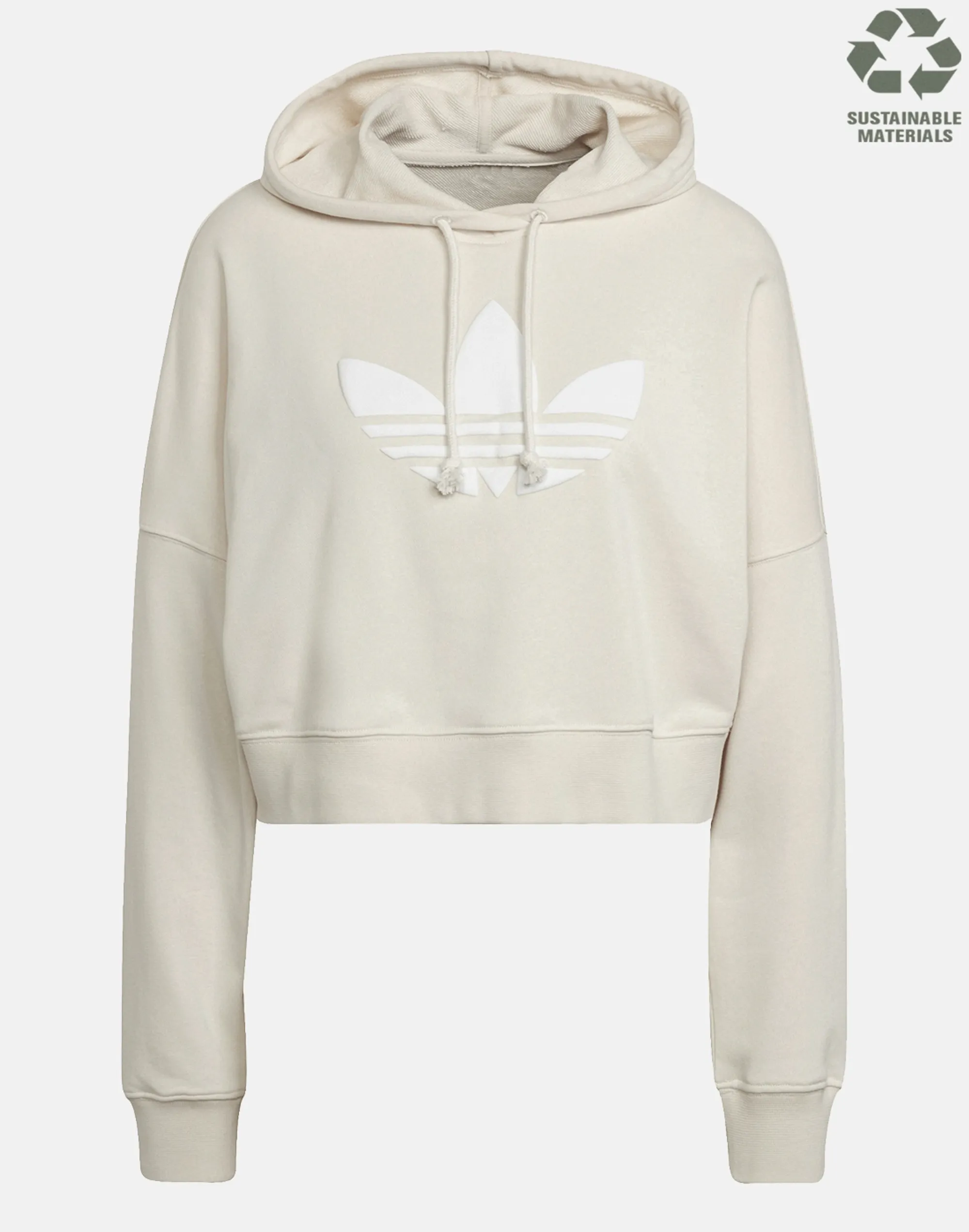 Women's Adidas Originals Cropped Hoddie in White 