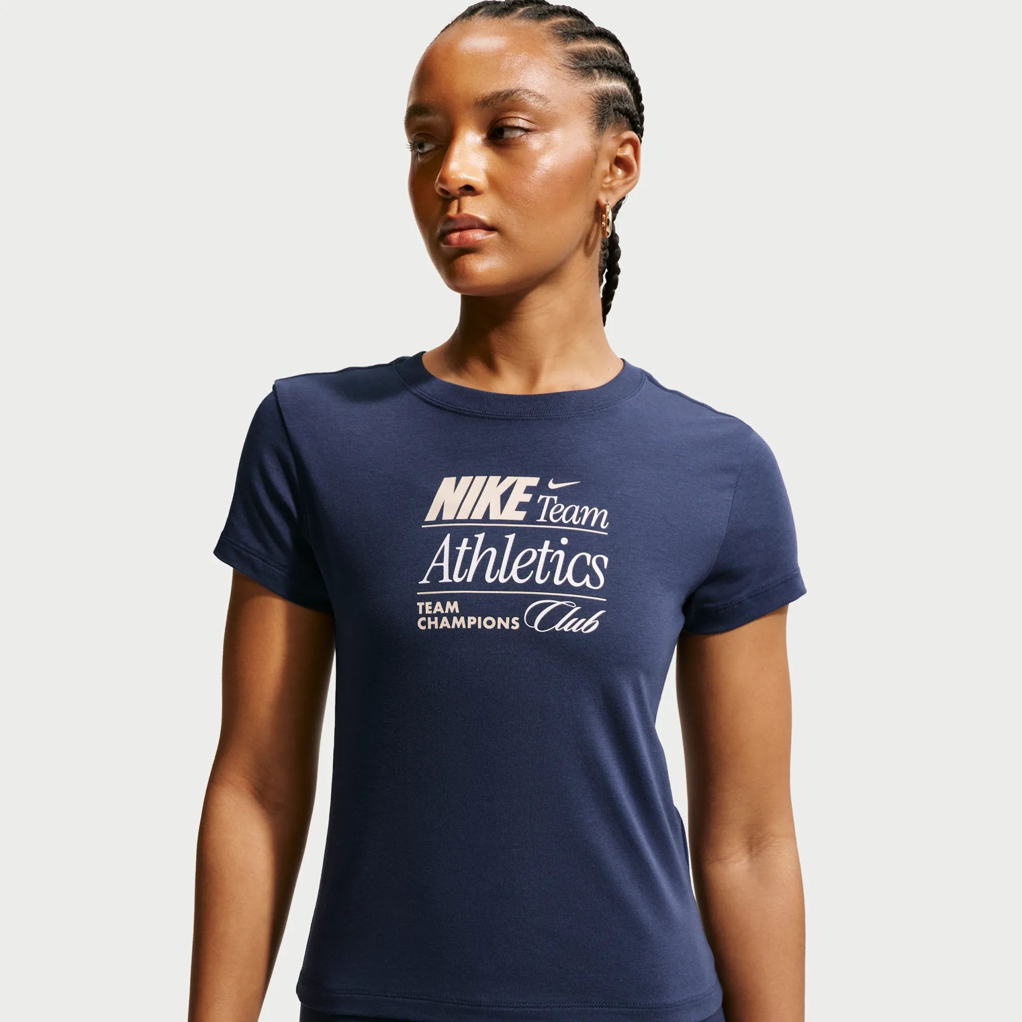 Nike Chill Knit Women's Slim Mod-Cropped T-Shirt - Blue - Modal/Cotton/Elastane