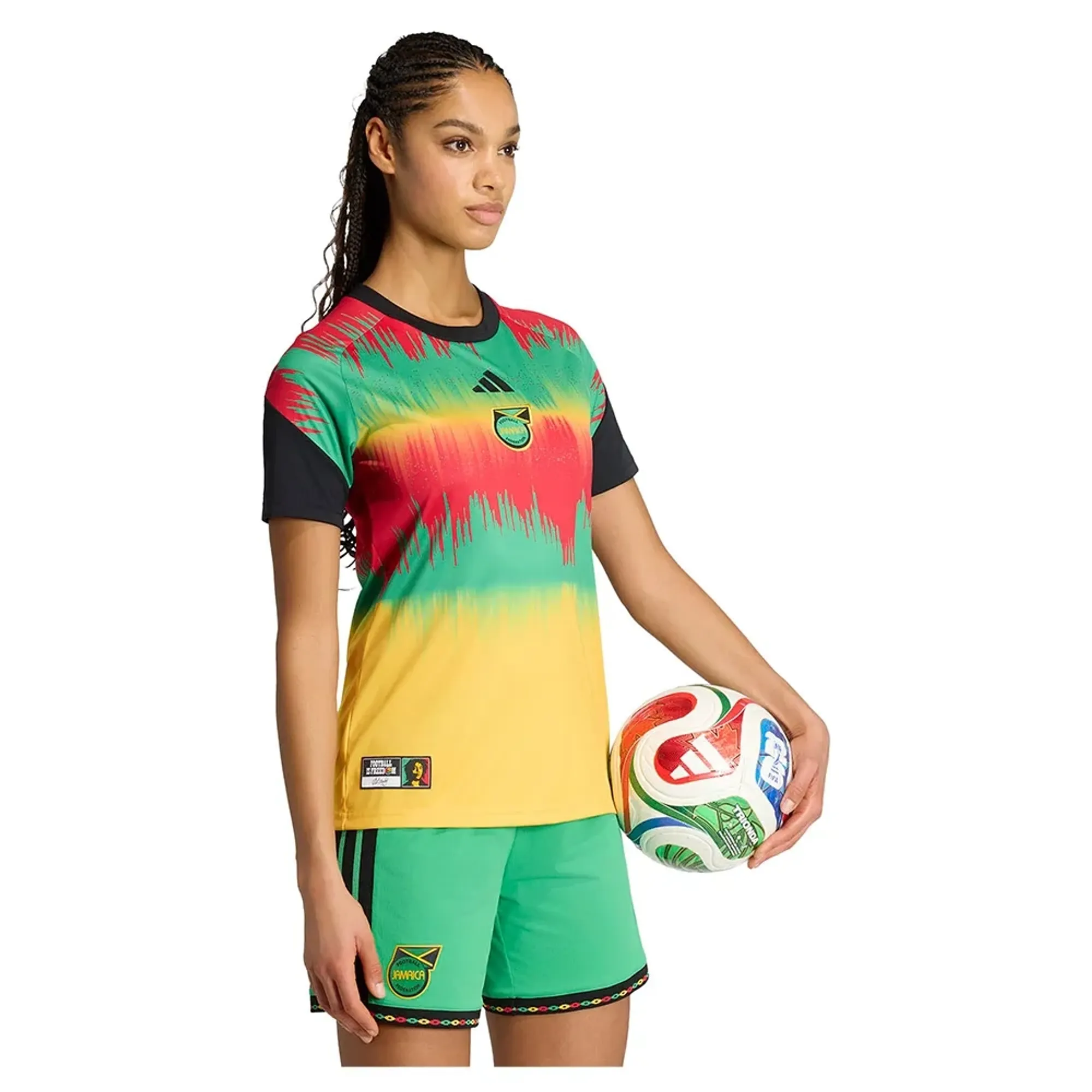 Adidas Jamaica 26/27 Home Pre Match  - Bold Gold / Vivid Green / Pure Ruby