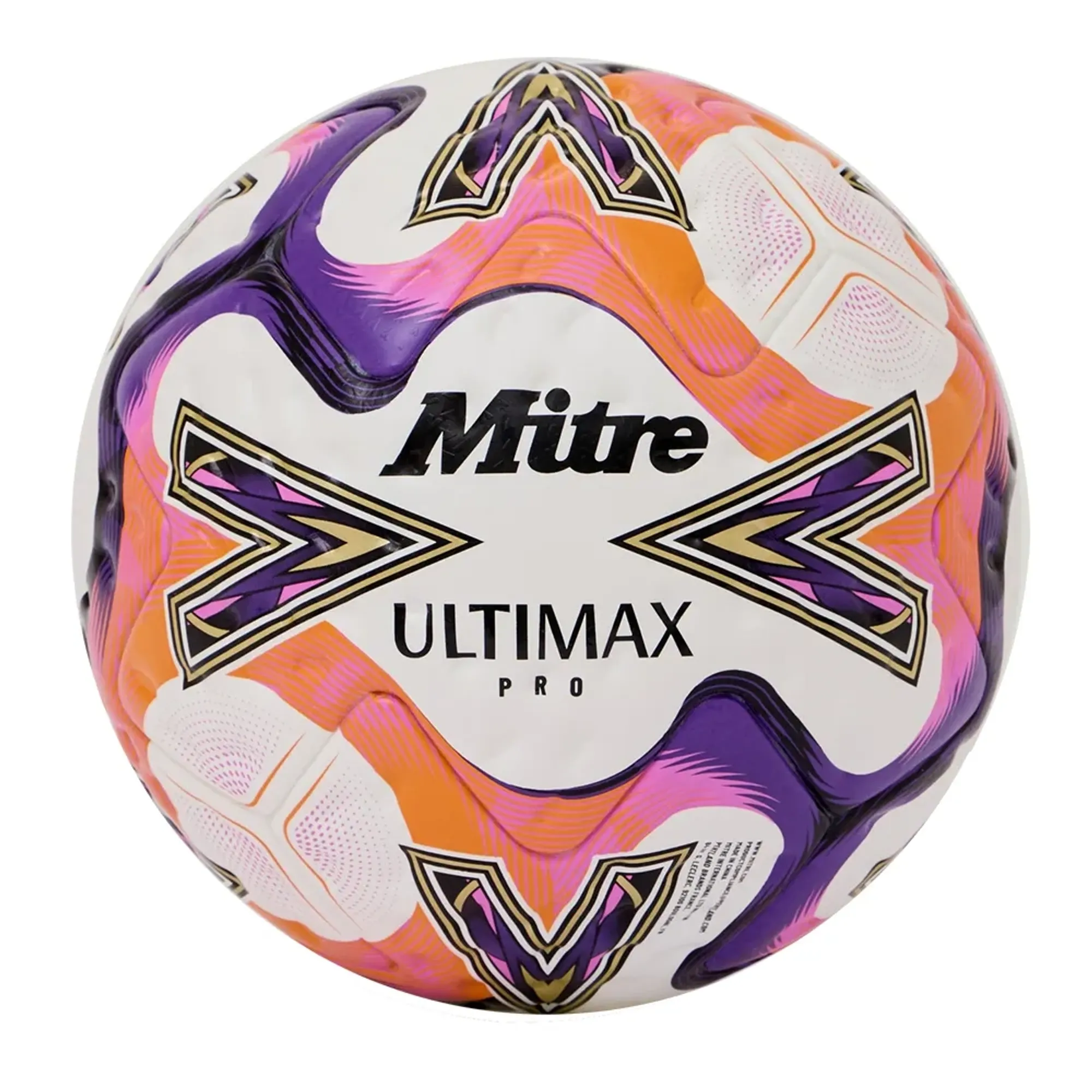 Mitre Ultimax Pro 26 Football White/Orange/Purple Size: 5