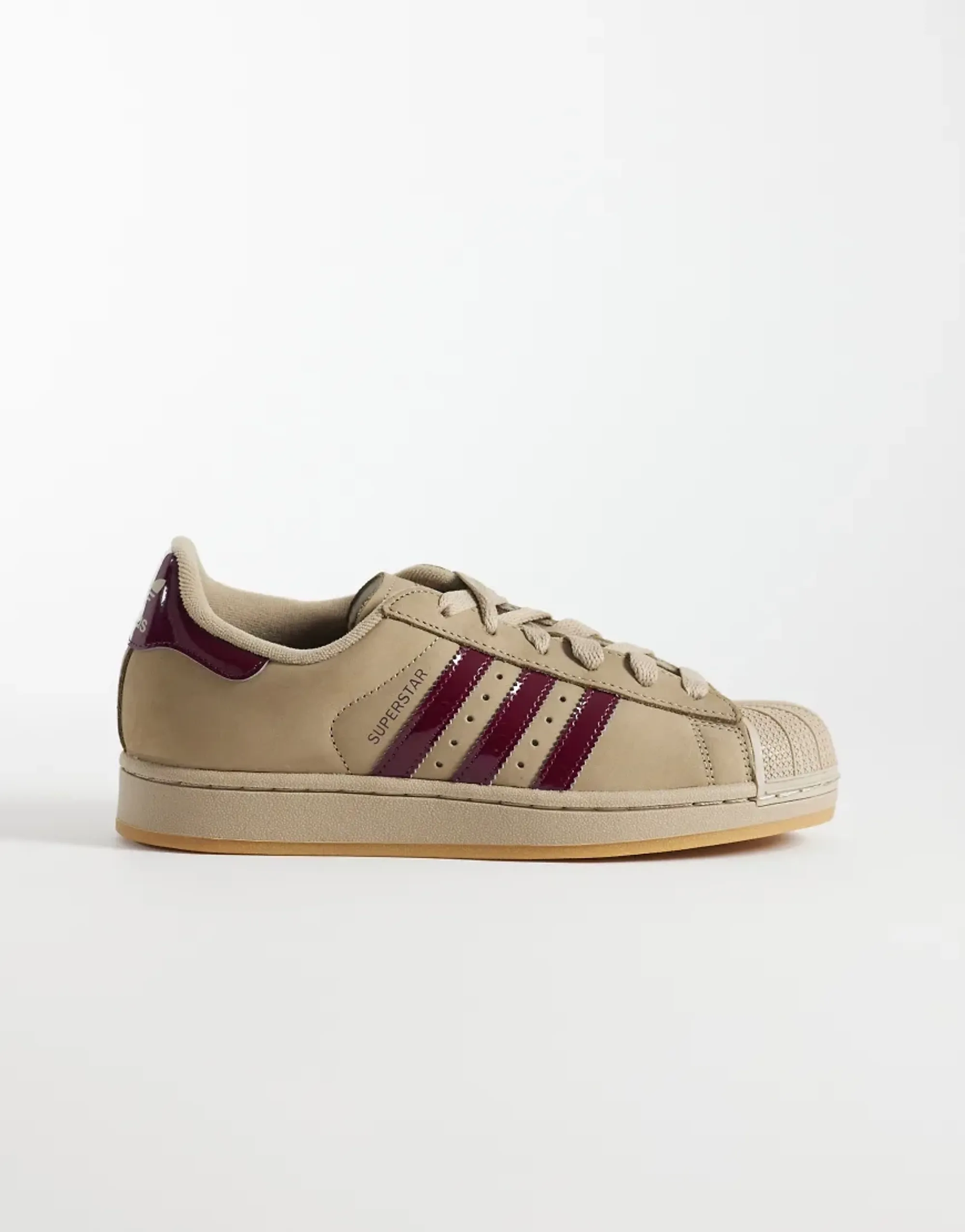 Adidas Originals Superstar Ii Trainers In Light Brown And Burgundy