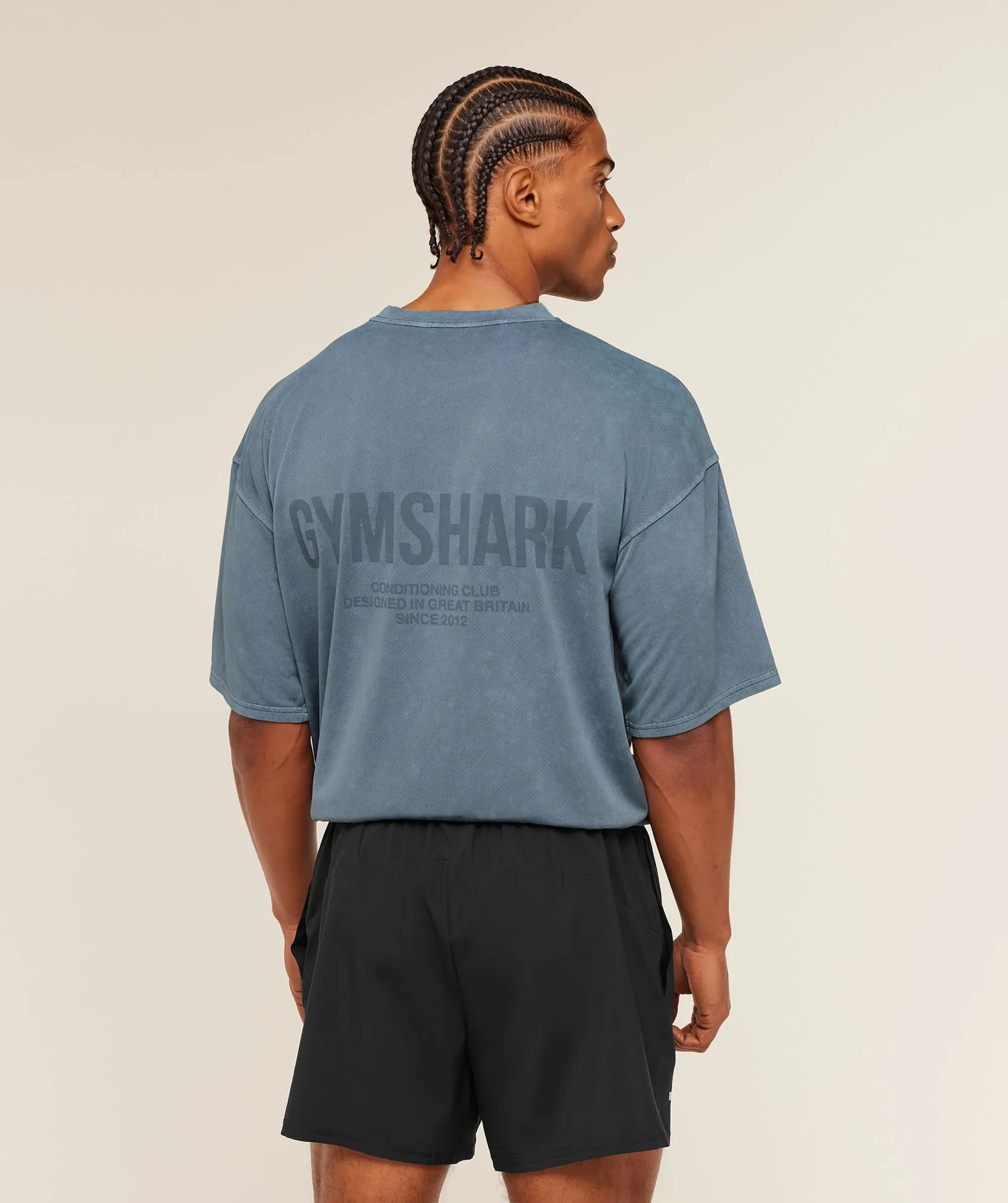 Gymshark Conditioning Club Washed T-Shirt - Iron Blue/Wash