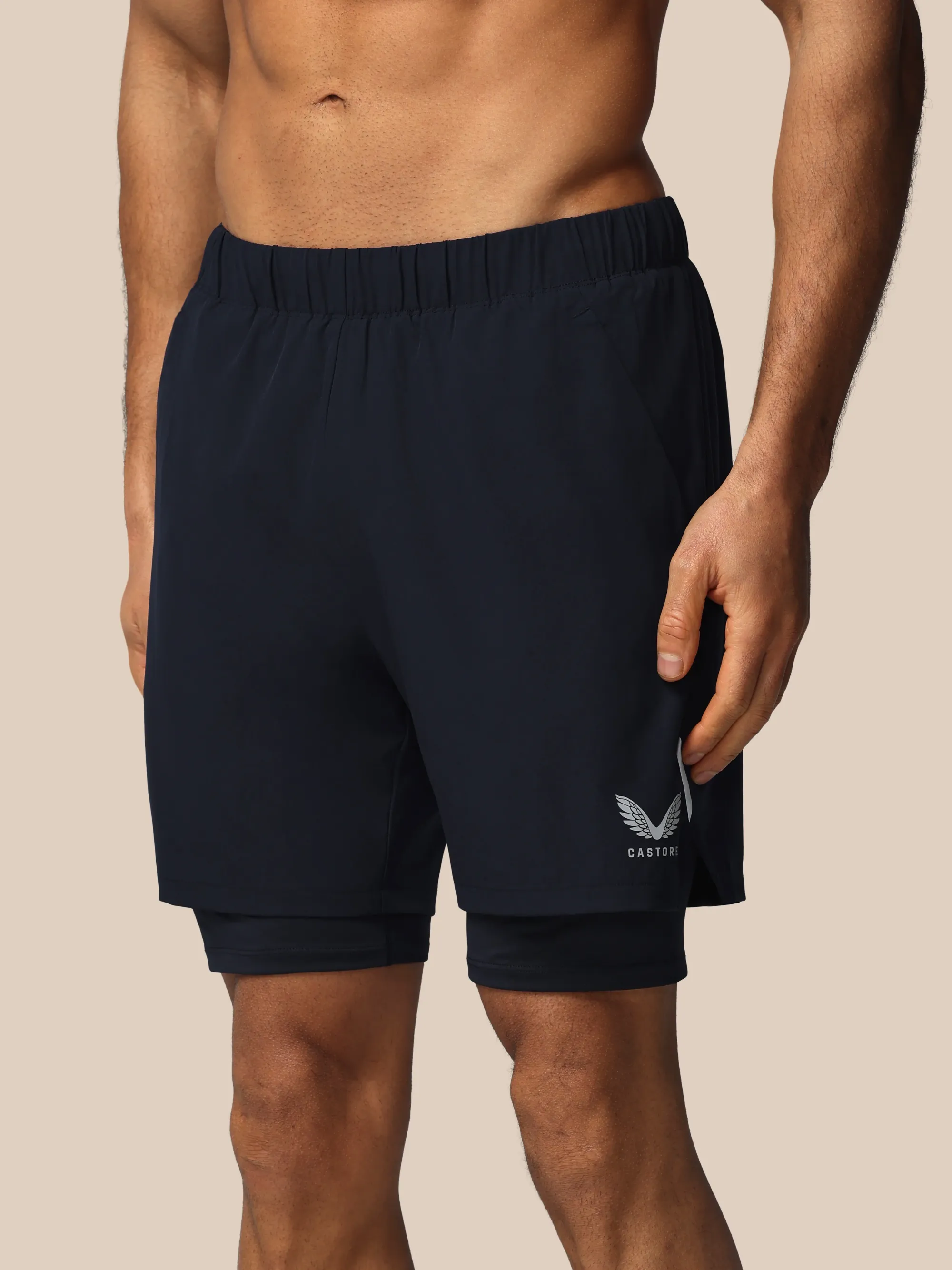 Castore Men’s Apex 2-in-1 Woven Shorts - Blue