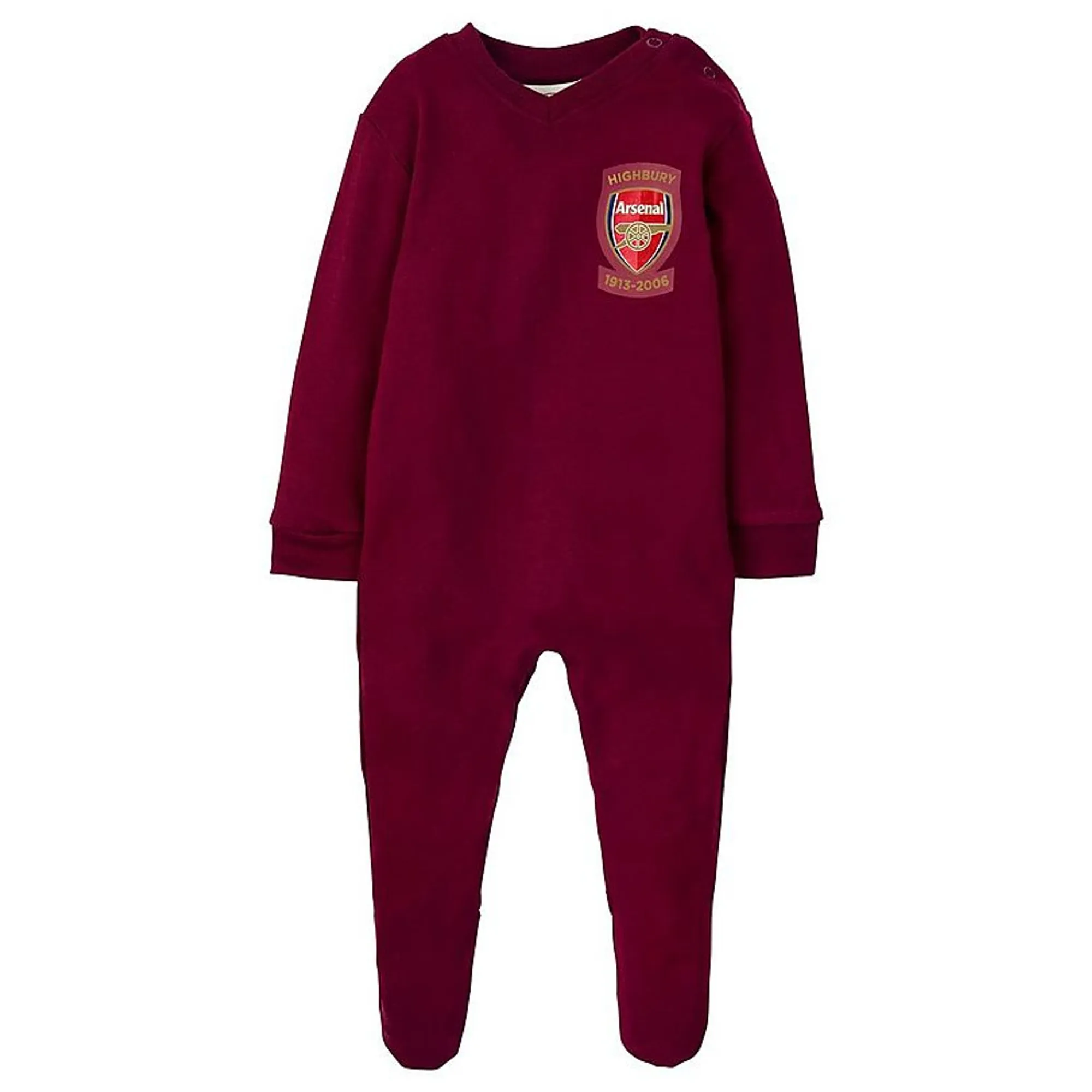 Arsenal Baby Retro Highbury Sleepsuit, Multicolor