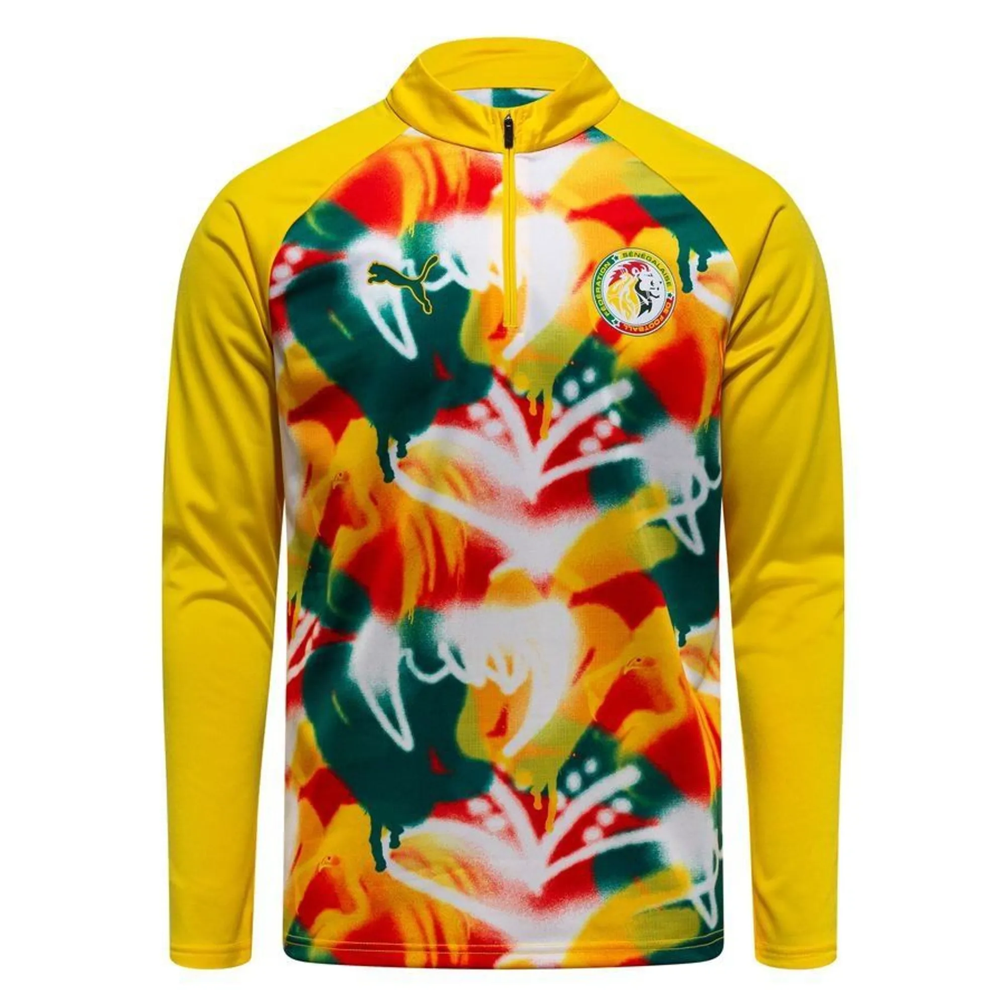 Senegal Training Shirt Pre Match 1/4 Zip World Cup 2026 - Yellow/Green/Multicolor - ['Yellow']