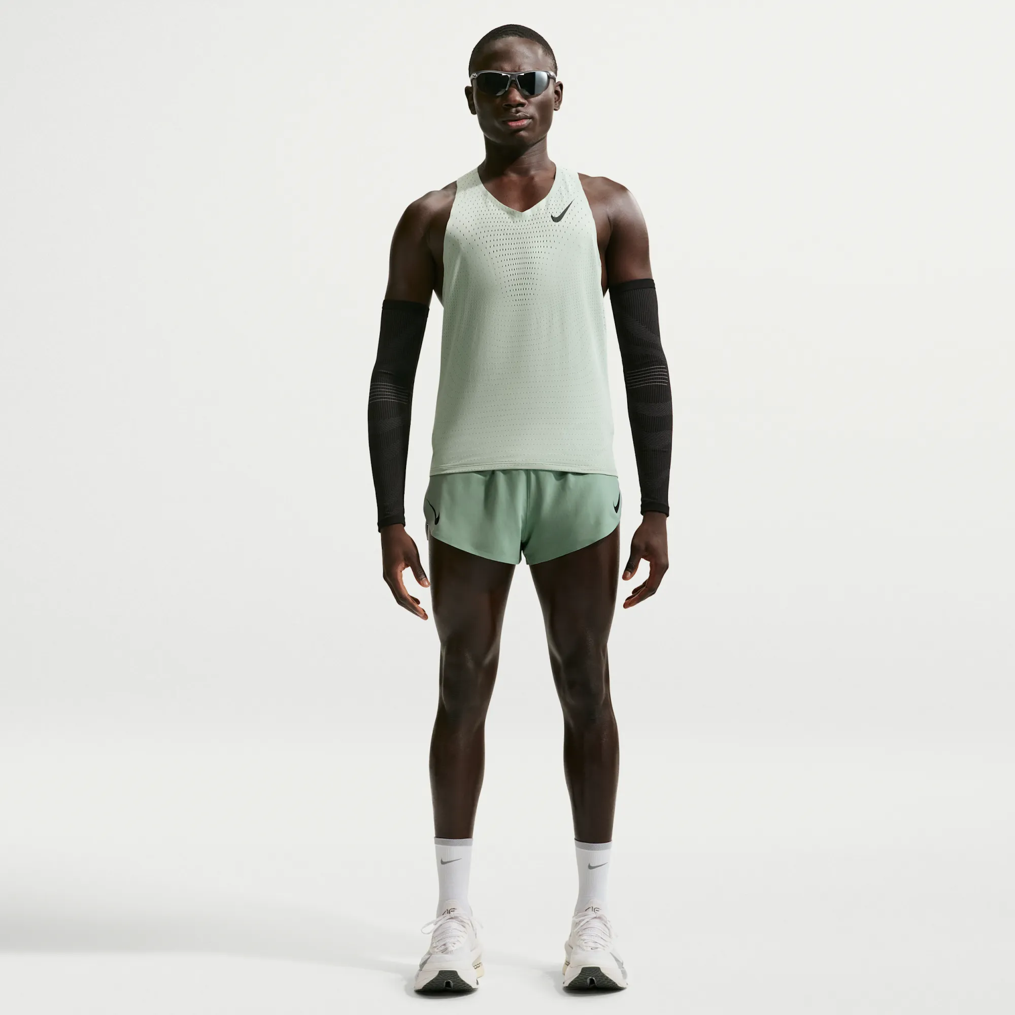 Nike AeroSwift Dri-FIT ADV Brief-Lined Running Shorts - Green - Polyester