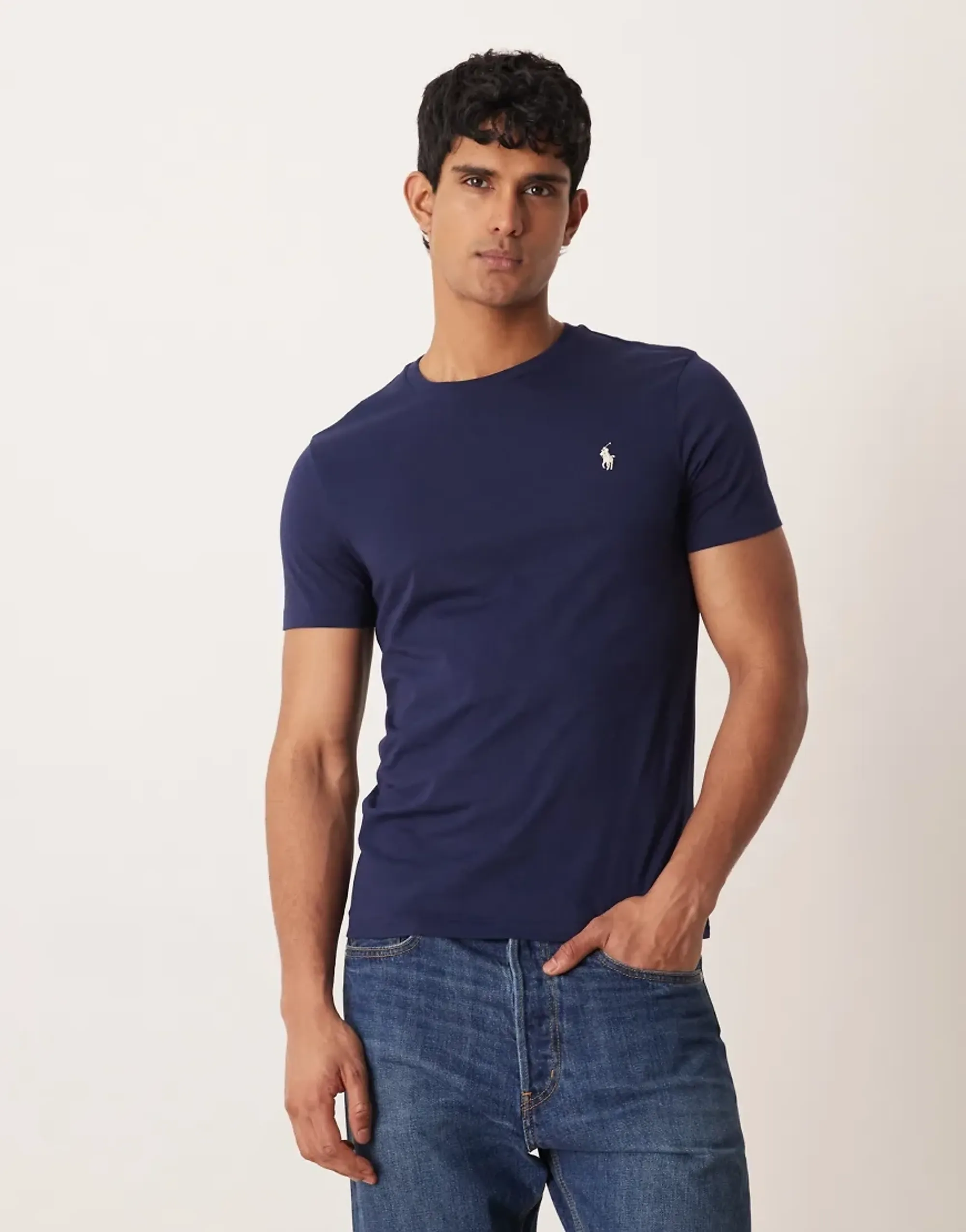 Polo Ralph Lauren  T-SHIRT AJUSTE EN COTON  men's T shirt in Marine